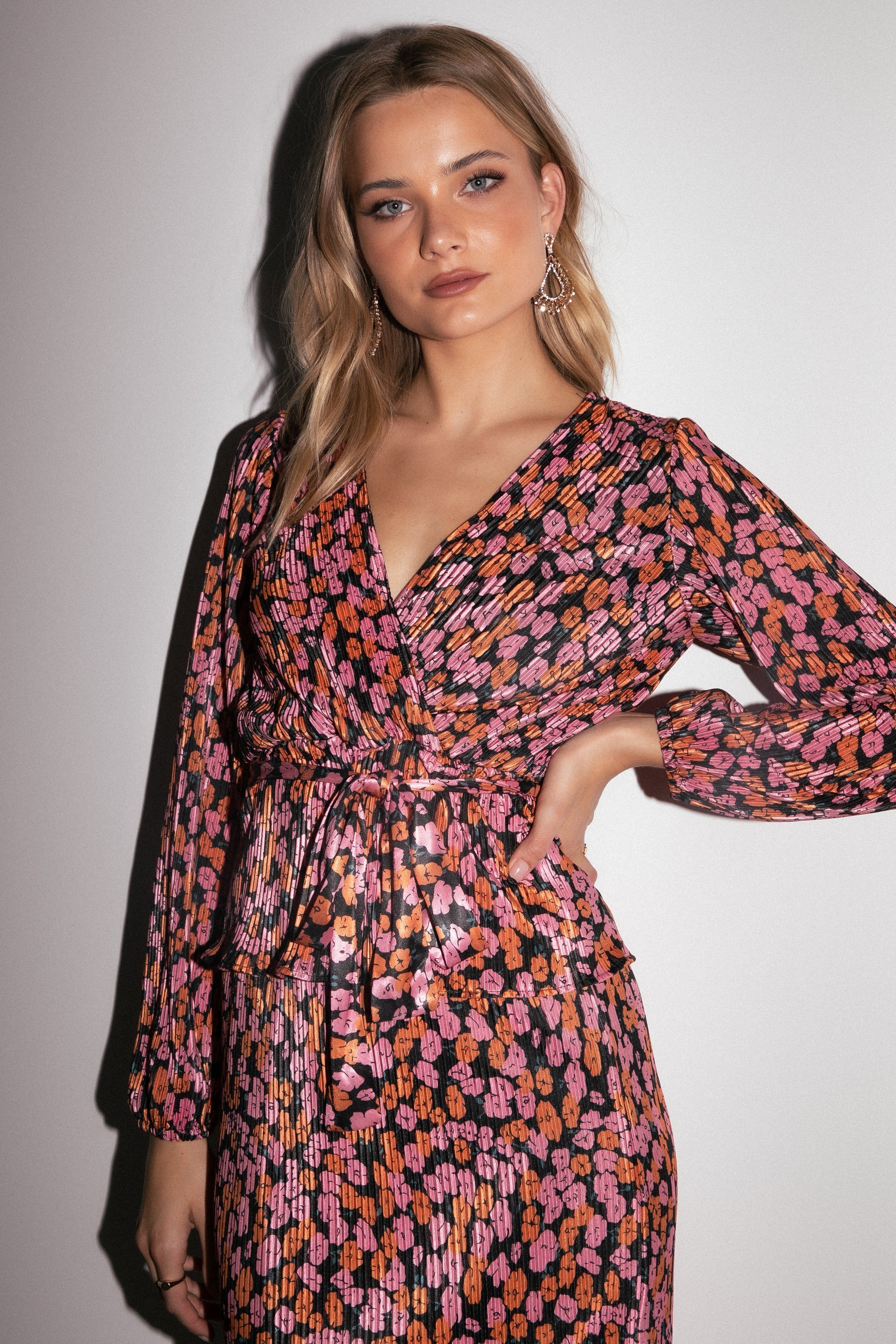 Minelli Pleat Top - Black Floral sold by Petal & Pup