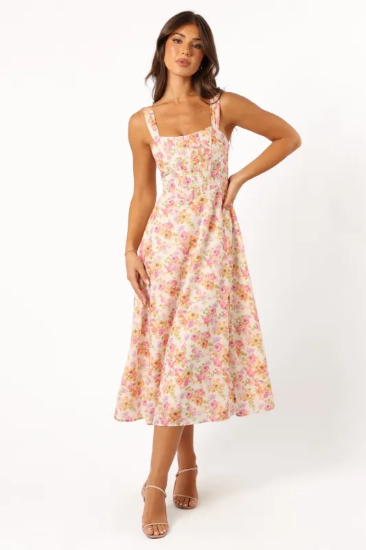Cosima Midi Dress - Pink Floral sold by Petal & Pup