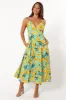 Emery Lemon Print Midi Dress - Sky Lemon sold by Petal & Pup