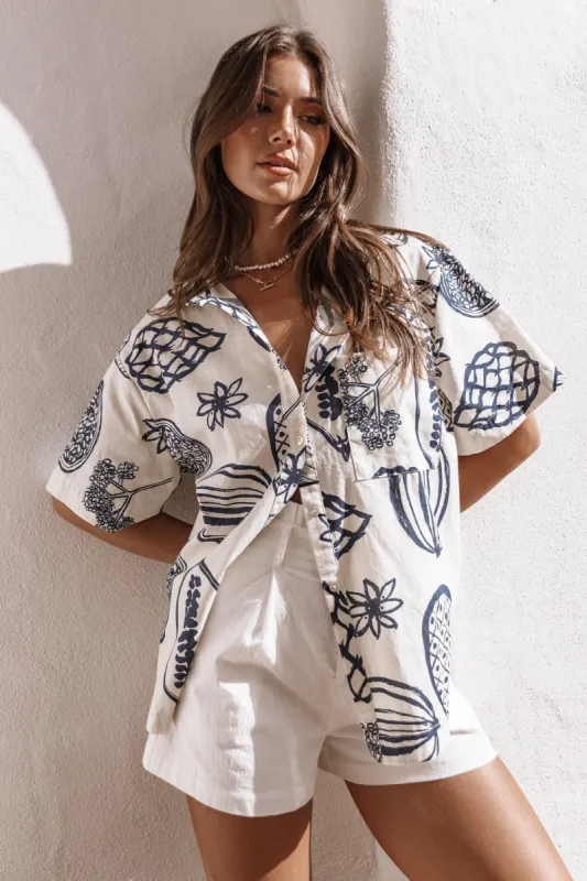 Zayd Button Up Shirt - Navy sold by Petal & Pup