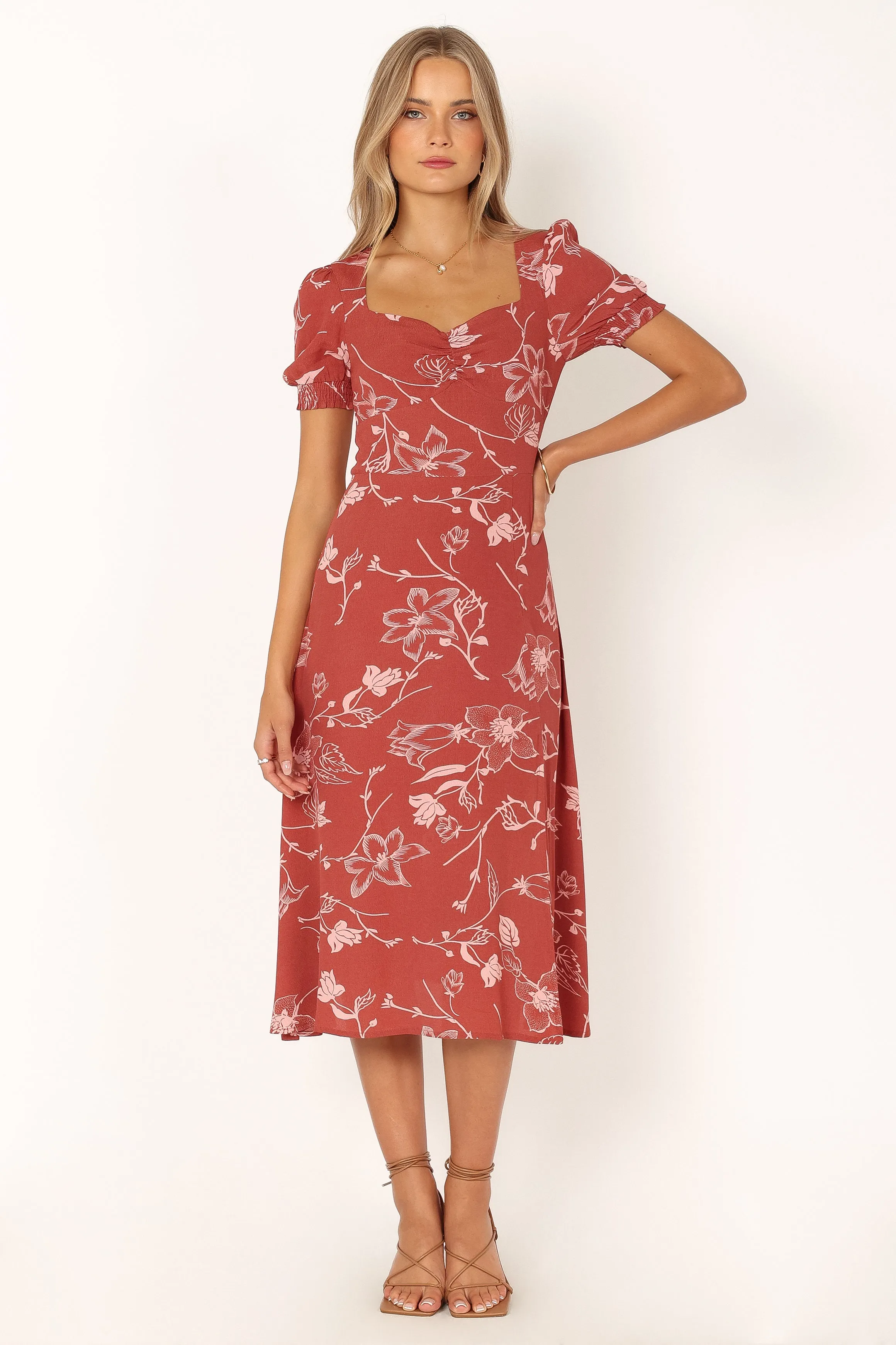 Franklin Dress - Rust Floral sold by Petal & Pup