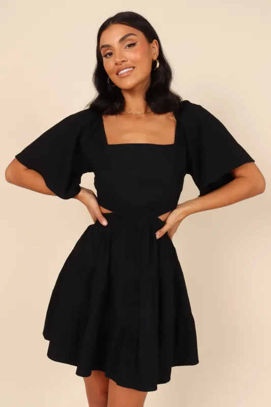 Jordyn Cut Out Mini Dress - Black sold by Petal & Pup