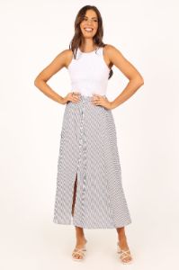 Kenny Midi Skirt - Blue Stripe sold by Petal & Pup
