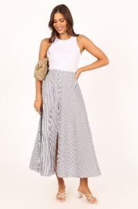 Kenny Midi Skirt - Blue Stripe sold by Petal & Pup