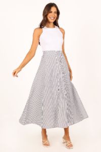 Kenny Midi Skirt - Blue Stripe sold by Petal & Pup