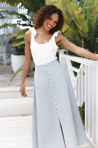 Kenny Midi Skirt - Blue Stripe sold by Petal & Pup