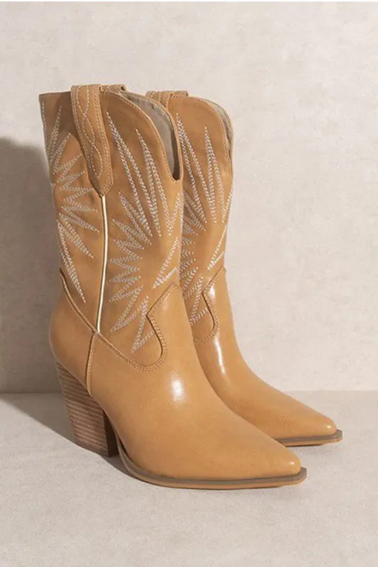Emersyn Western Boot - Tan sold by Petal & Pup