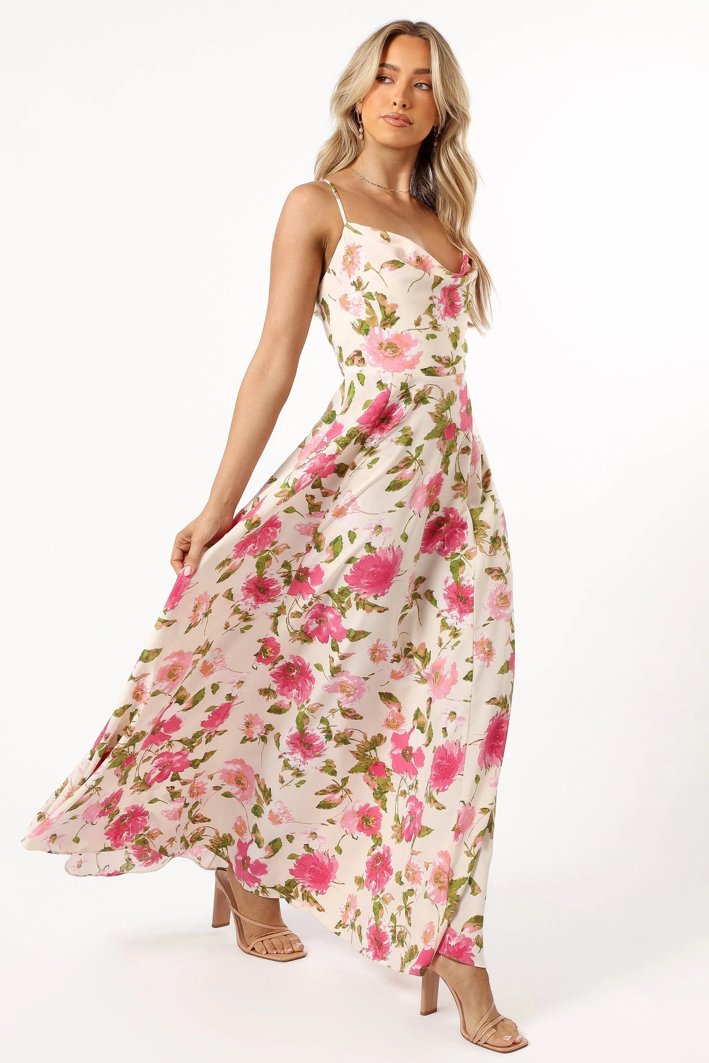 Violetta Cowl Neck Maxi Dress - Ivory Pink sold by Petal & Pup product image thumbnail 2
