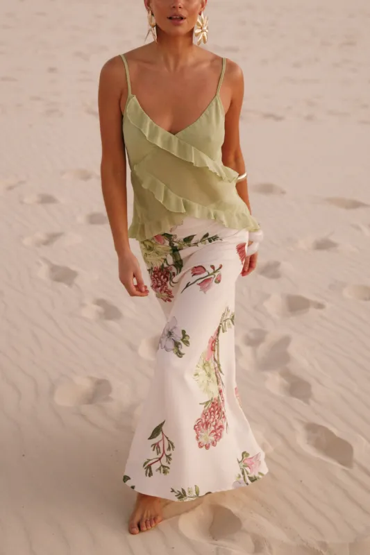 Gabrielle Ruffle Top - Meadow Green sold by Petal & Pup