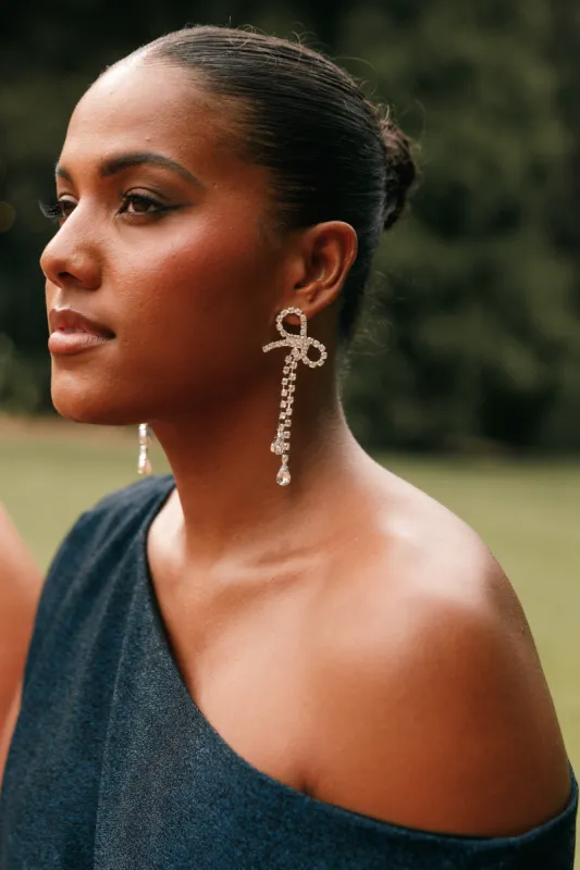 Ainsley Bow Earrings - Silver sold by Petal & Pup