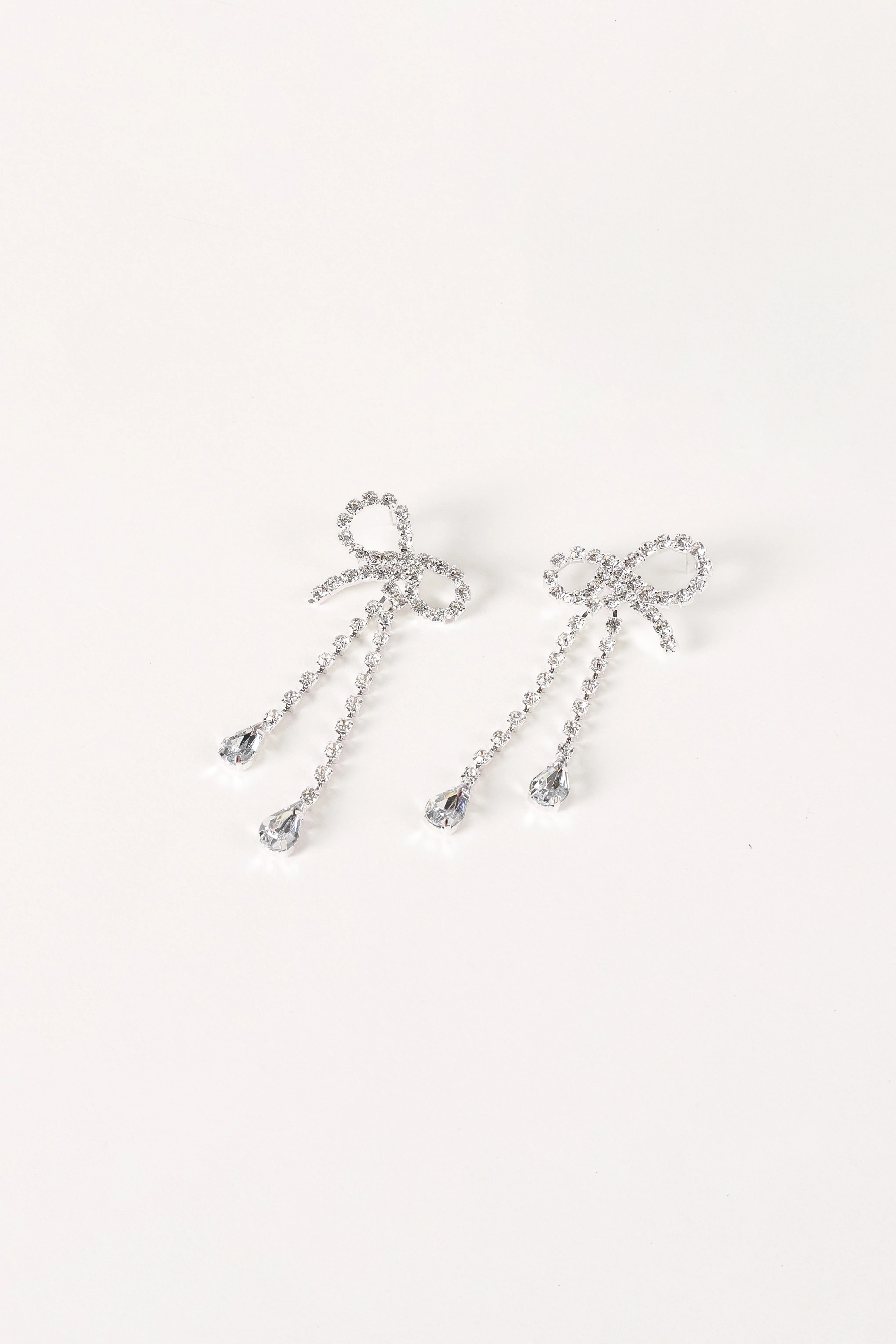 Ainsley Bow Earrings - Silver sold by Petal & Pup product image thumbnail 3