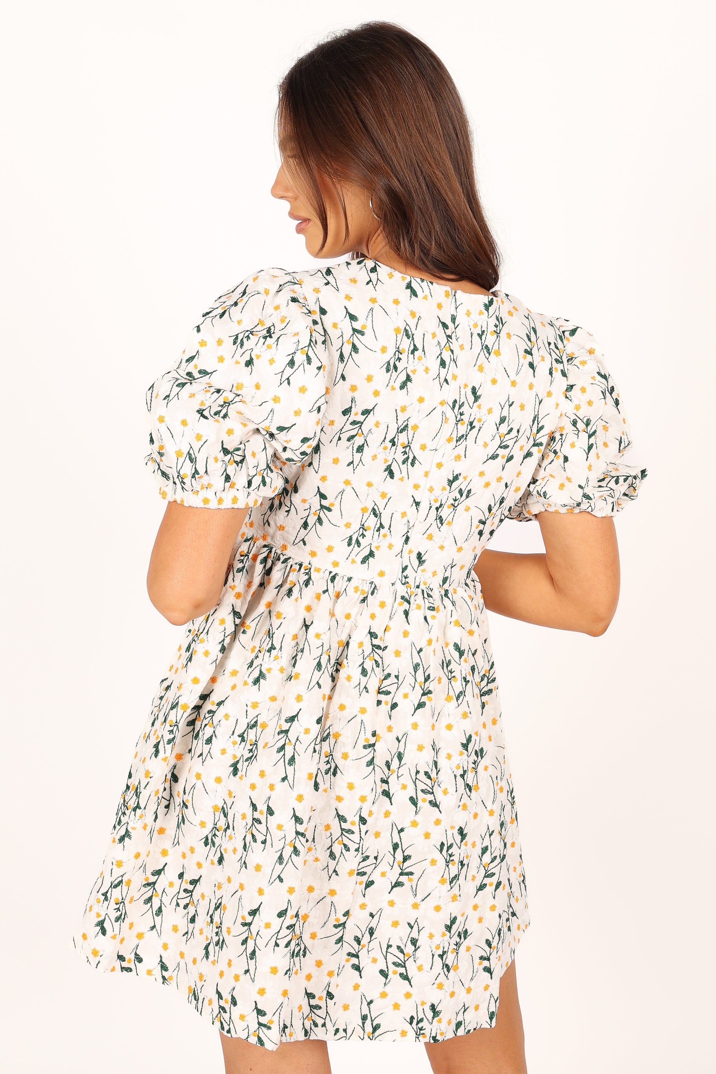 Carla Puff Sleeve Mini Dress - White sold by Petal & Pup product image thumbnail 5