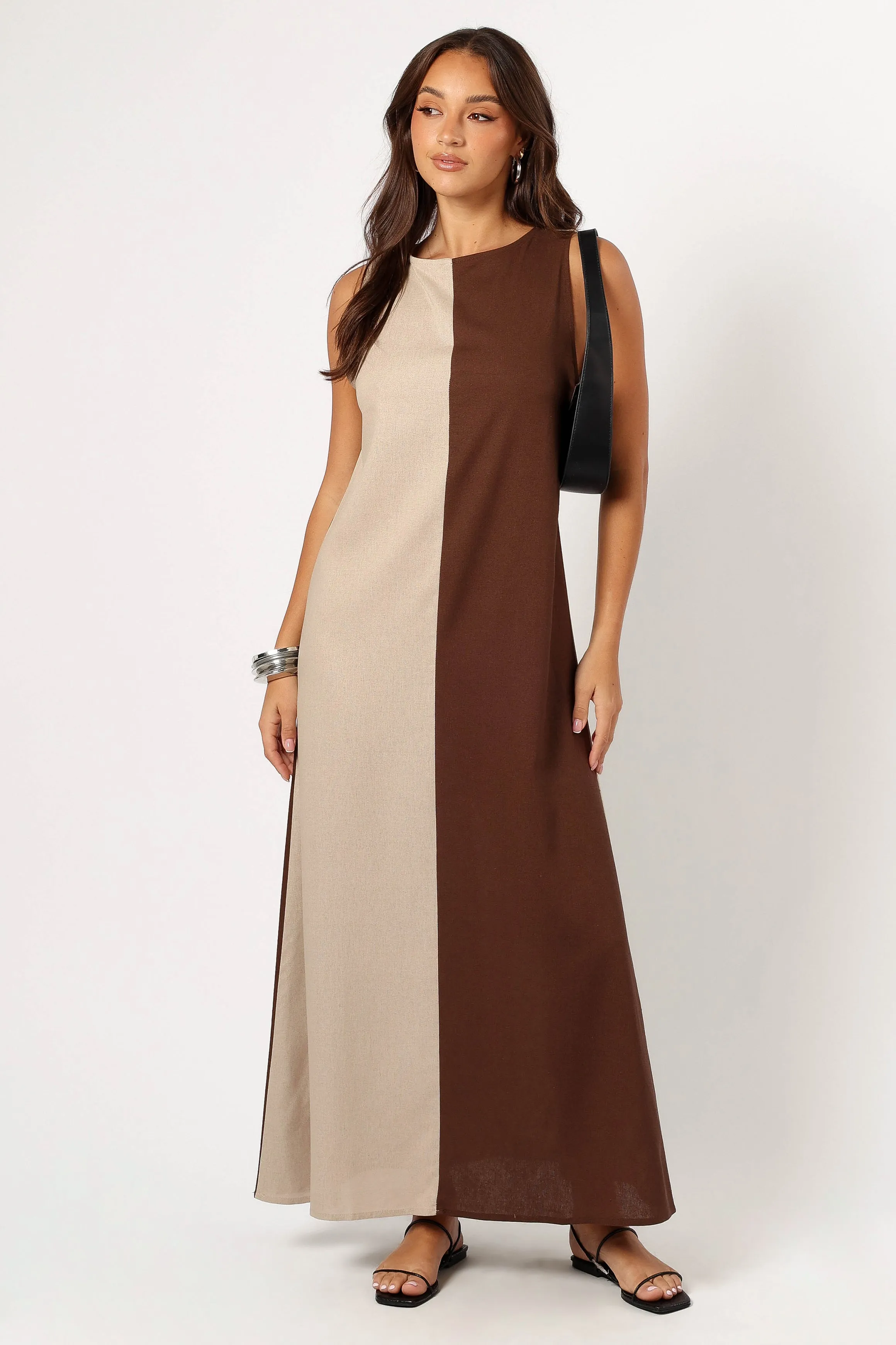 Lindi Maxi Dress - Brown/Beige sold by Petal & Pup