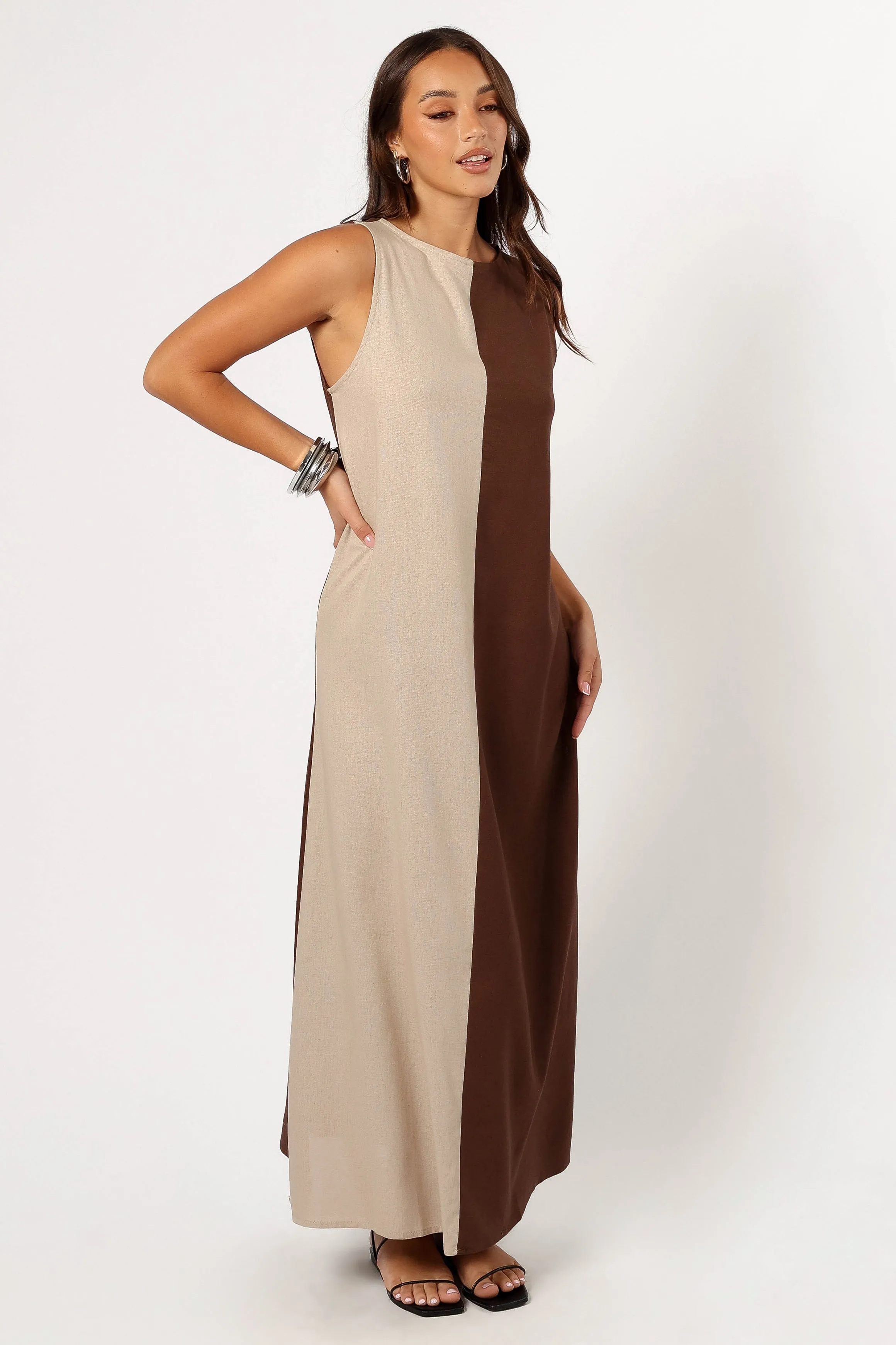 Lindi Maxi Dress - Brown/Beige sold by Petal & Pup product image thumbnail 5