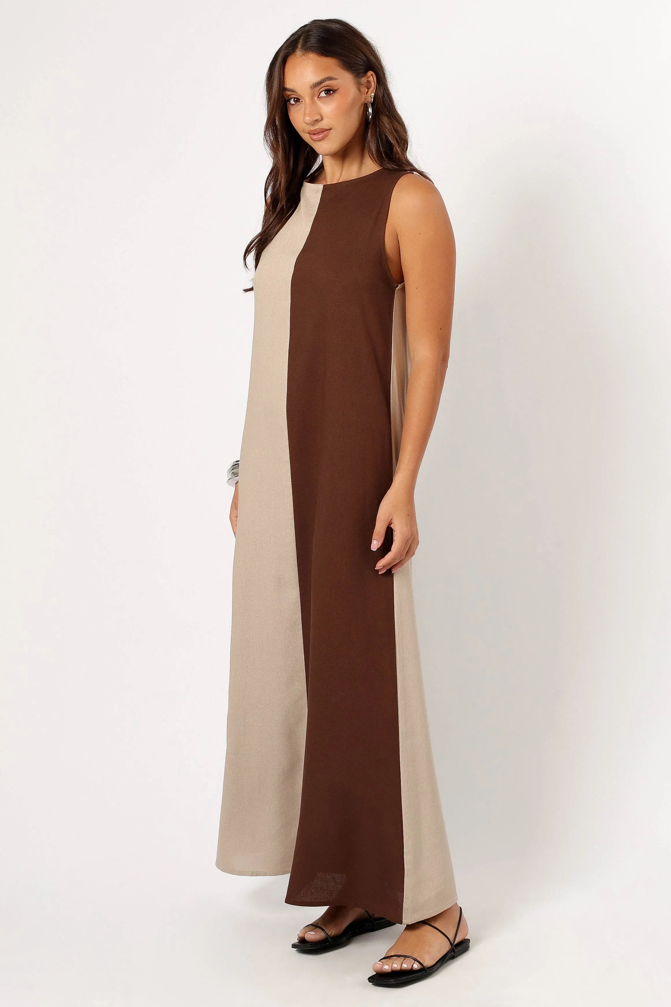 Lindi Maxi Dress - Brown/Beige sold by Petal & Pup product image thumbnail 3