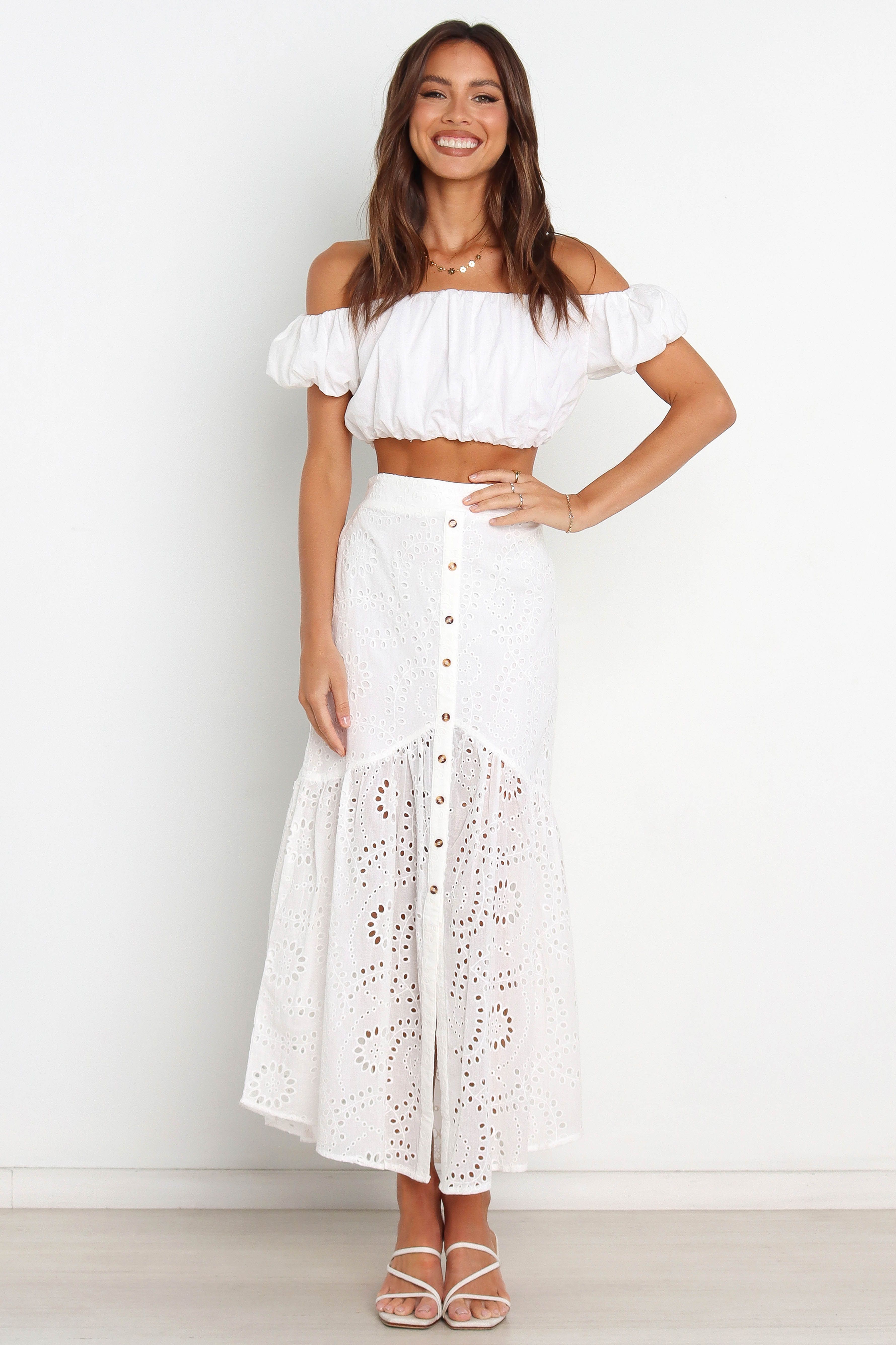 Giselle Skirt - White sold by Petal & Pup