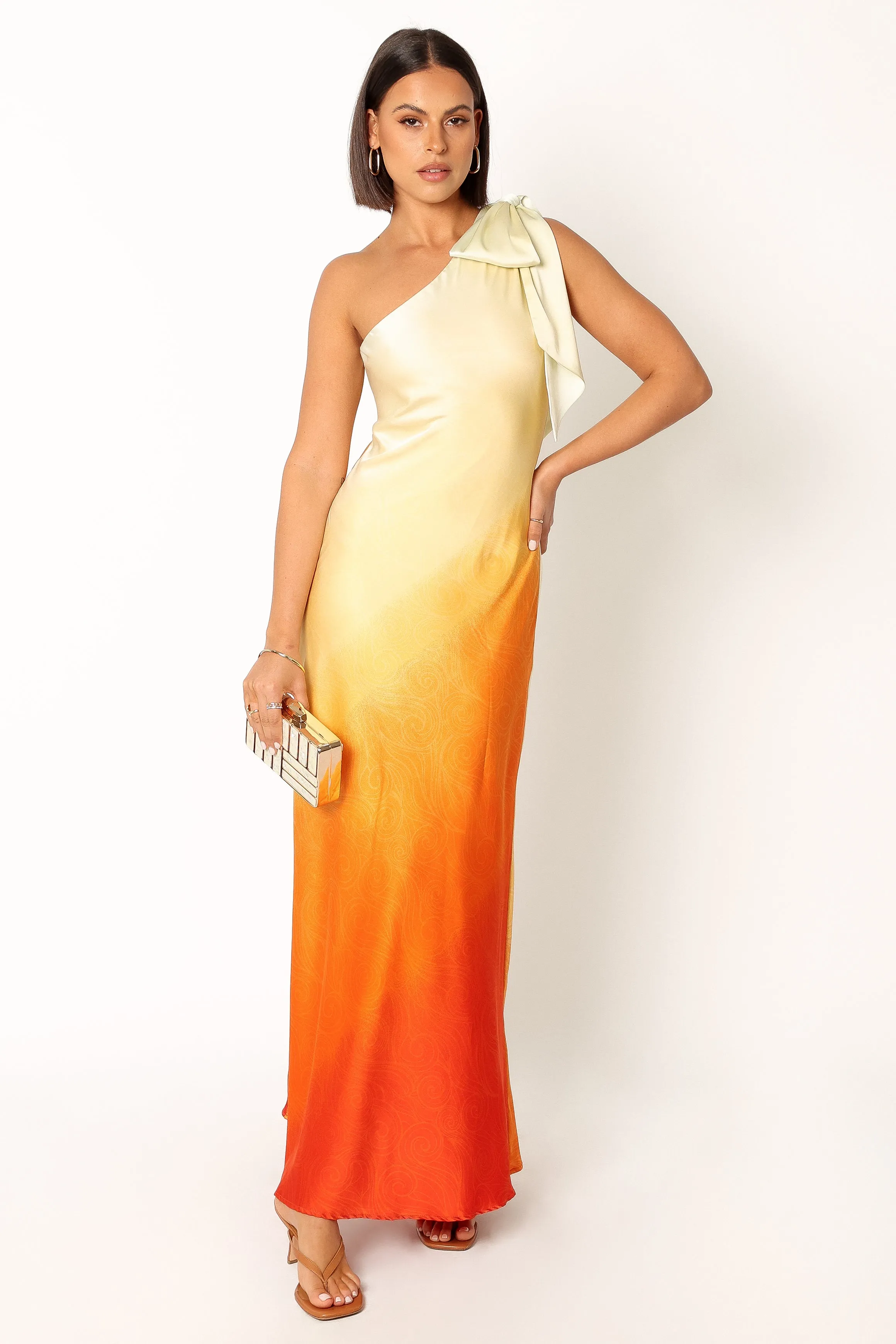 Glow One Shoulder Midi Dress - Sunset sold by Petal & Pup