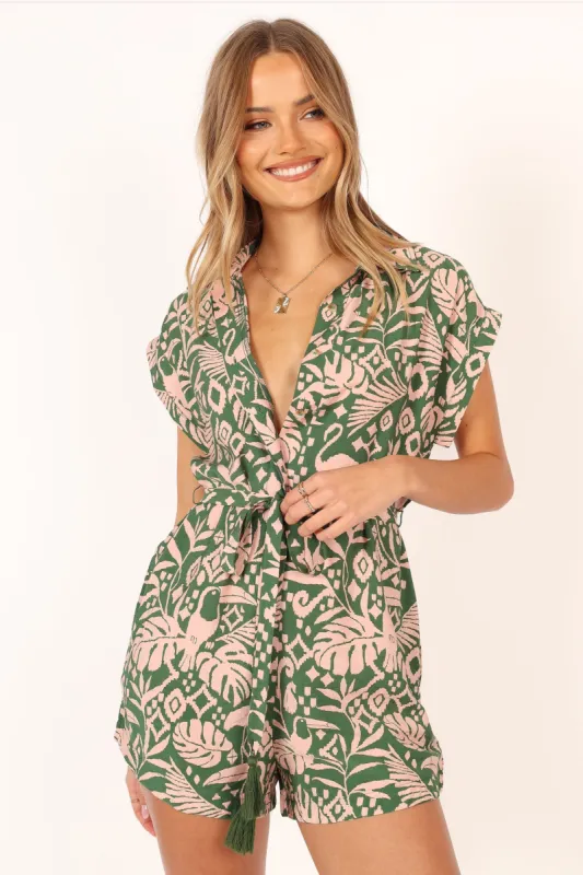 Digby Romper - Green sold by Petal & Pup