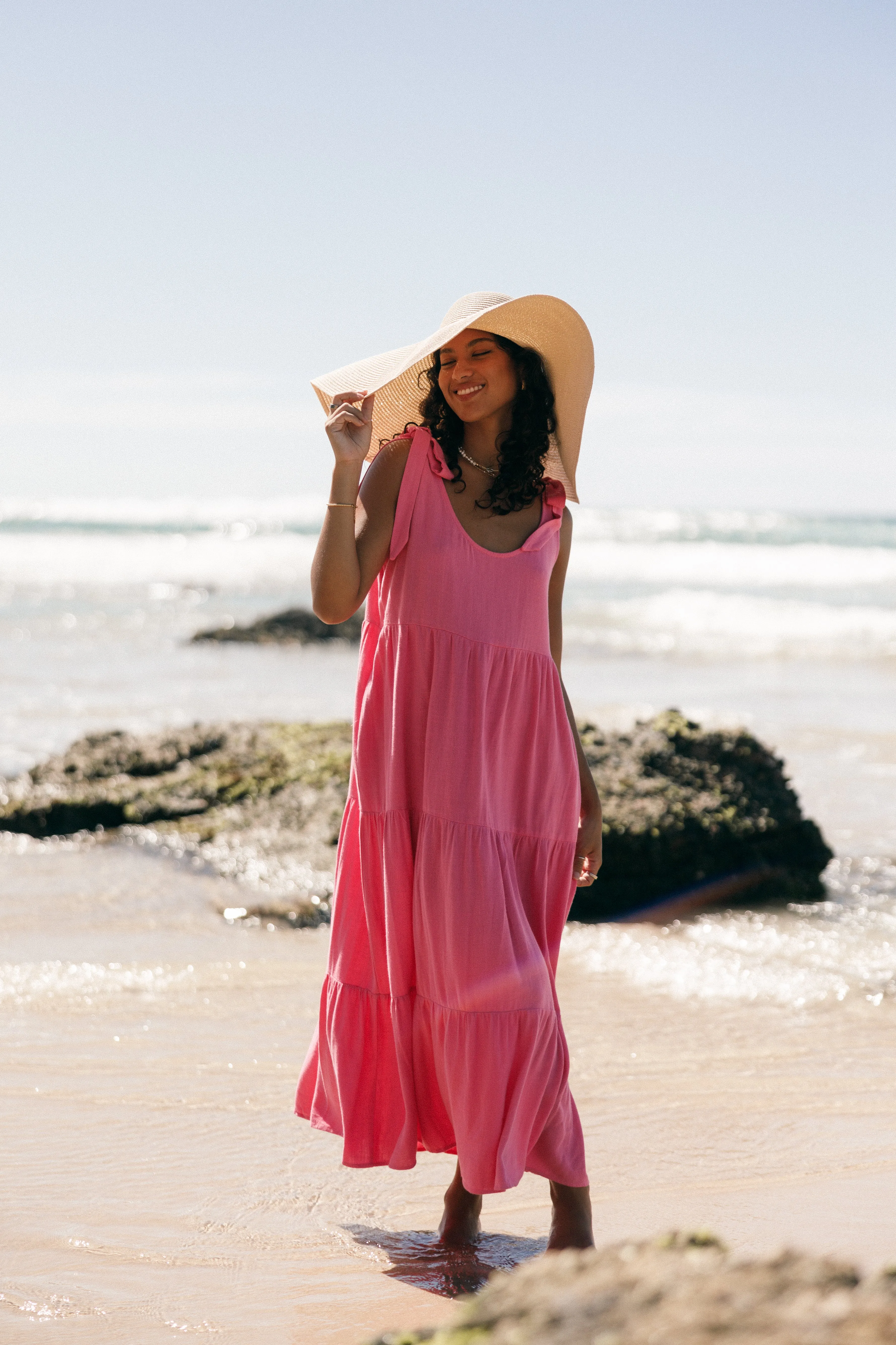 Marcy Midi Dress - Pink sold by Petal & Pup