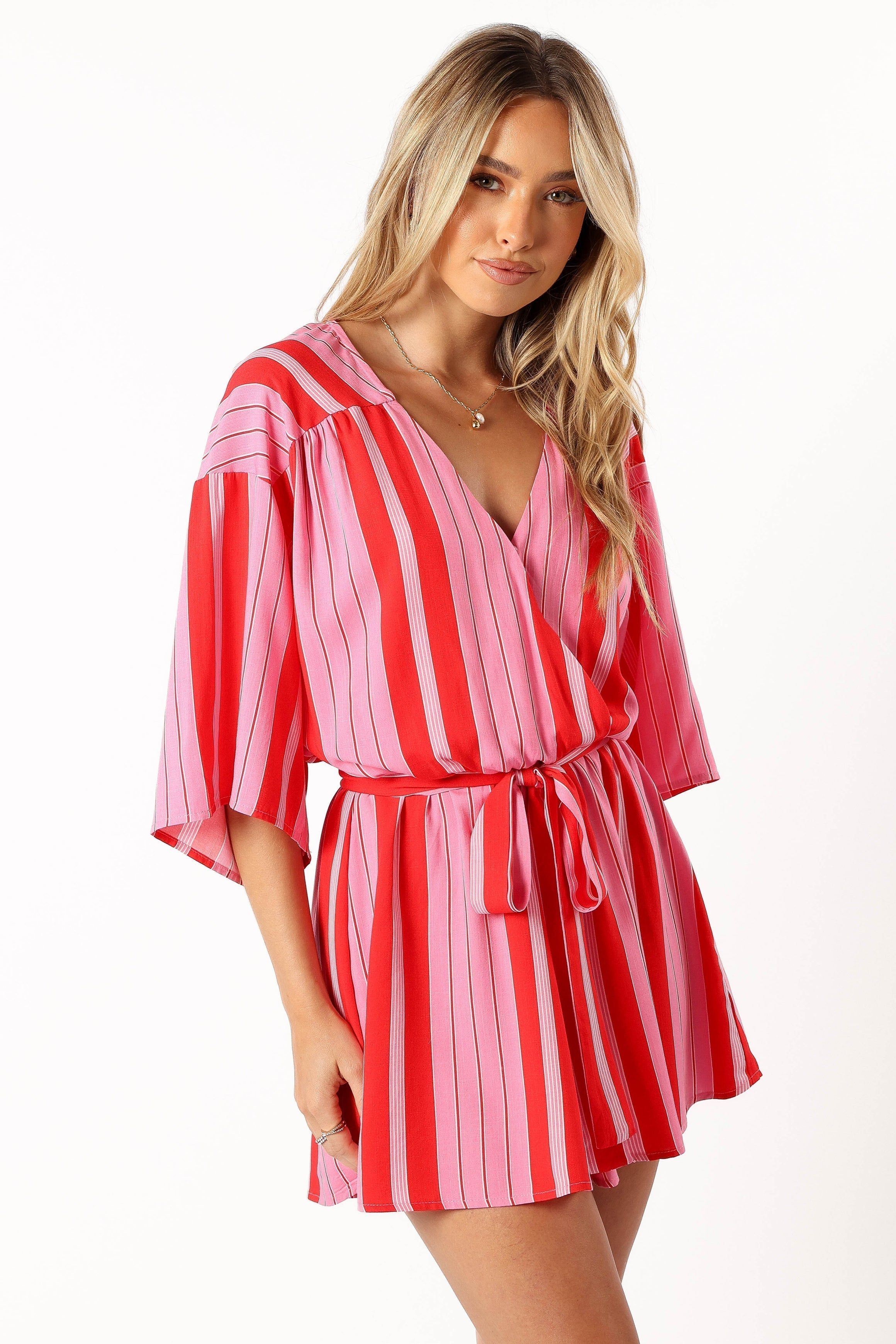 Deena playsuit - Pink Stripe sold by Petal & Pup product image thumbnail 5