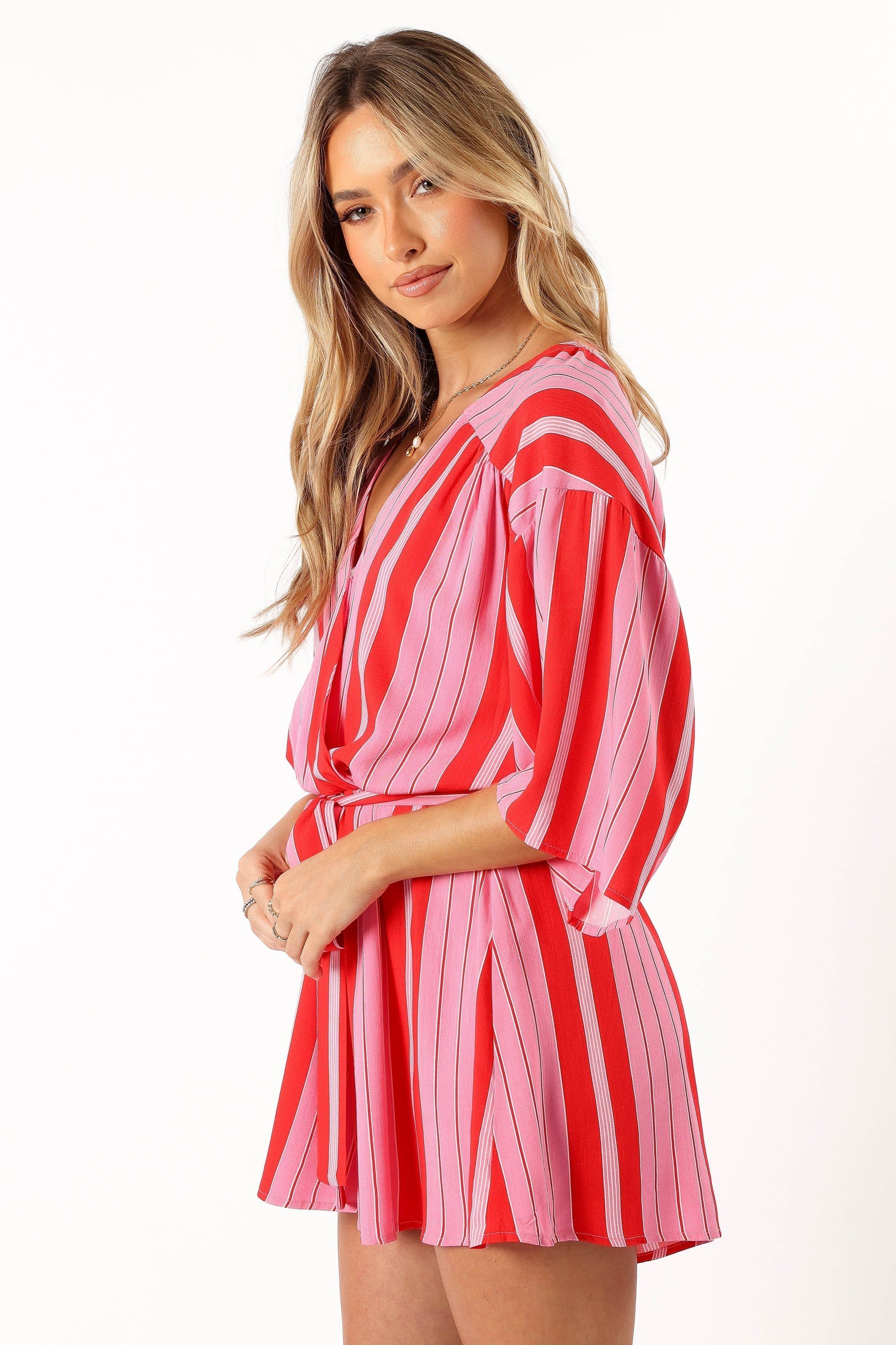 Deena playsuit - Pink Stripe sold by Petal & Pup product image thumbnail 3
