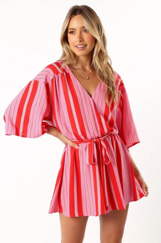 Deena Romper - Pink Stripe sold by Petal & Pup