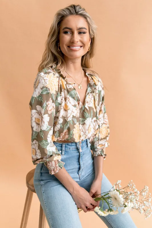 Gerif Top - Olive sold by Petal & Pup