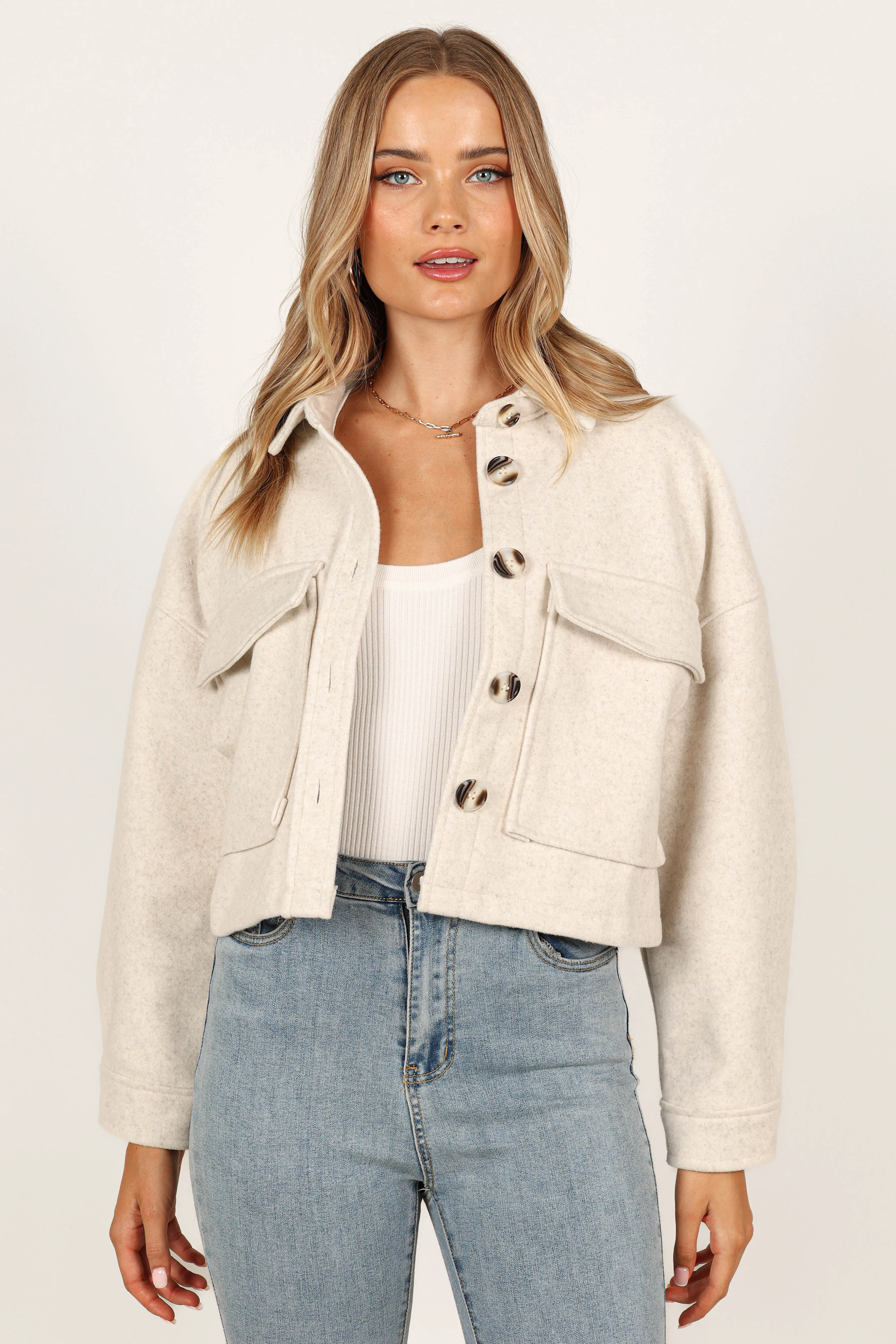 Liliana Double Pocket Jacket - Cream sold by Petal & Pup product image thumbnail 5