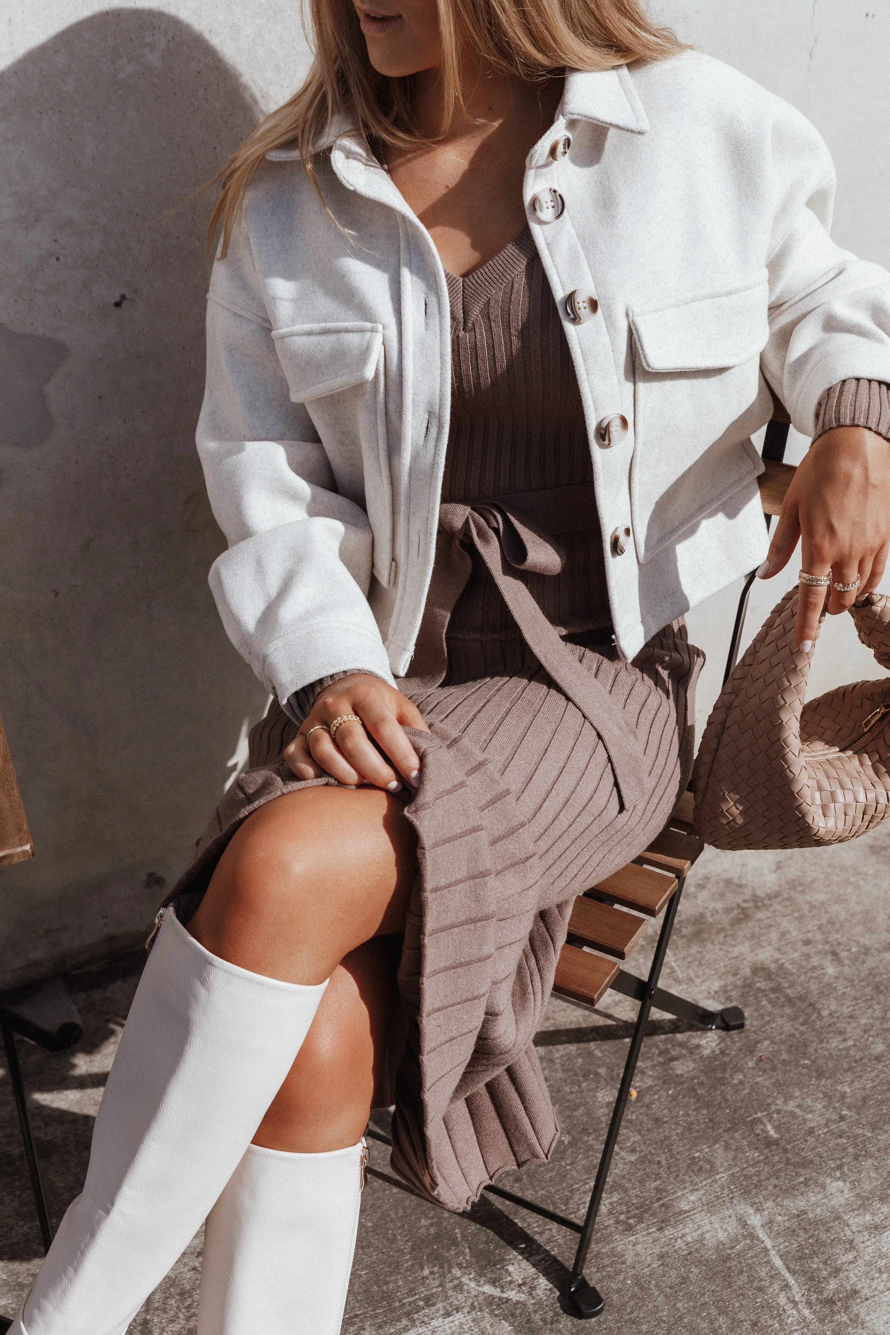 Liliana Double Pocket Jacket - Cream sold by Petal & Pup