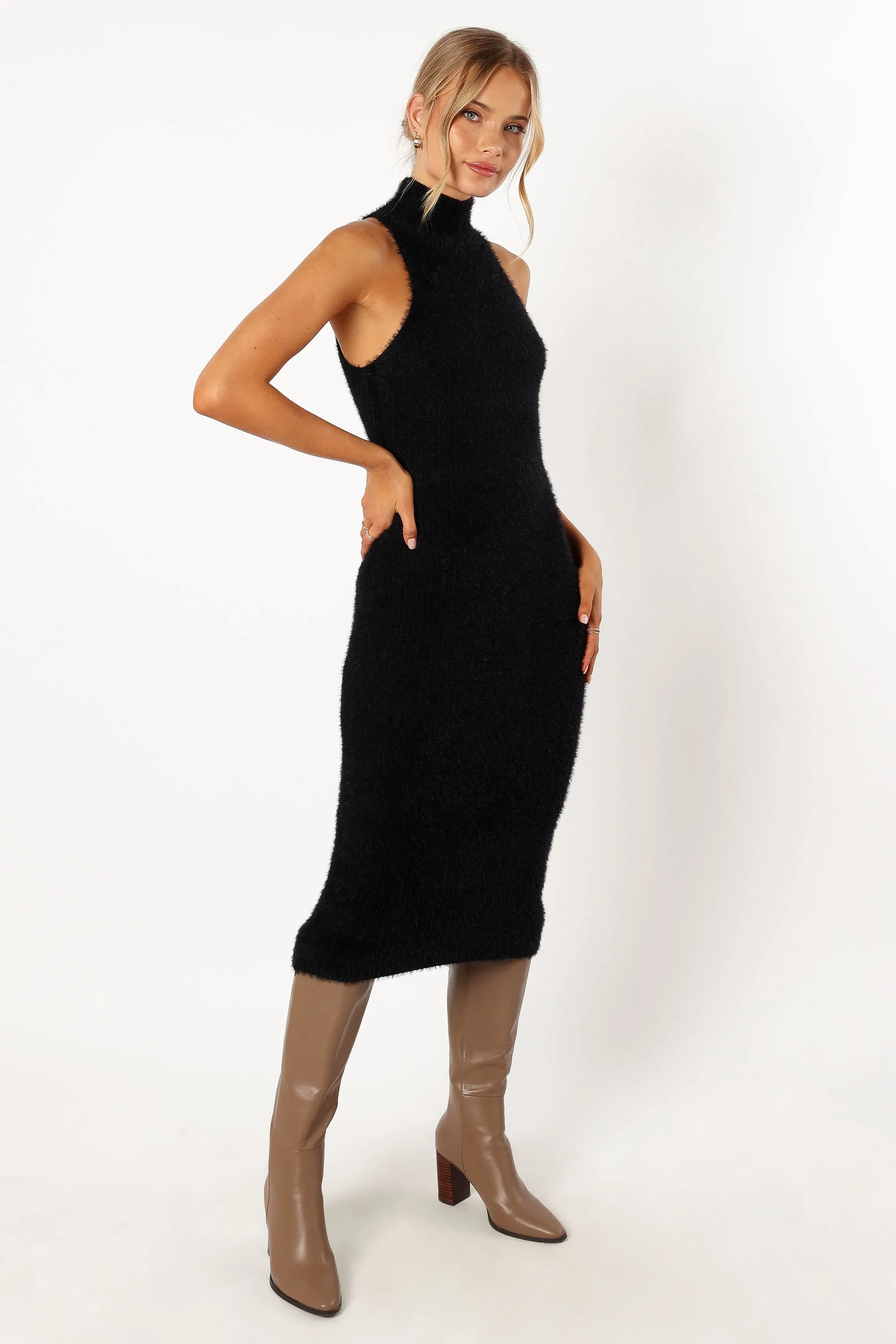 Sunni Turtleneck Midi Dress - Black sold by Petal & Pup product image thumbnail 5