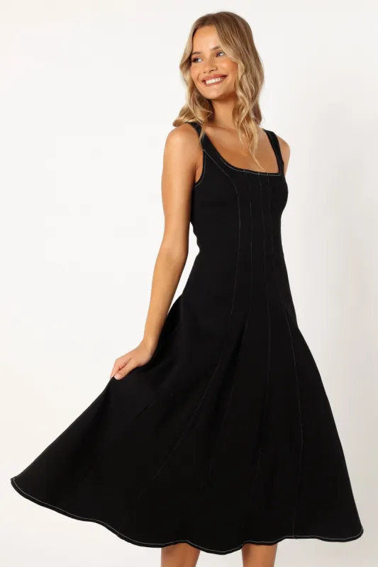 Una Midi Dress - Black sold by Petal & Pup