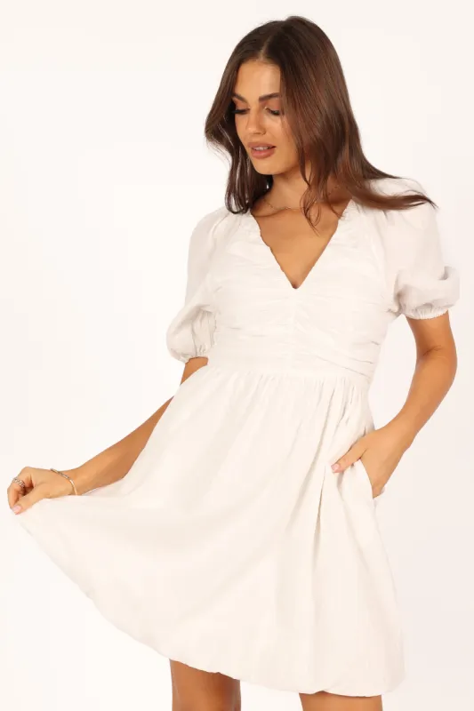 Lulee Mini Dress - White sold by Petal & Pup