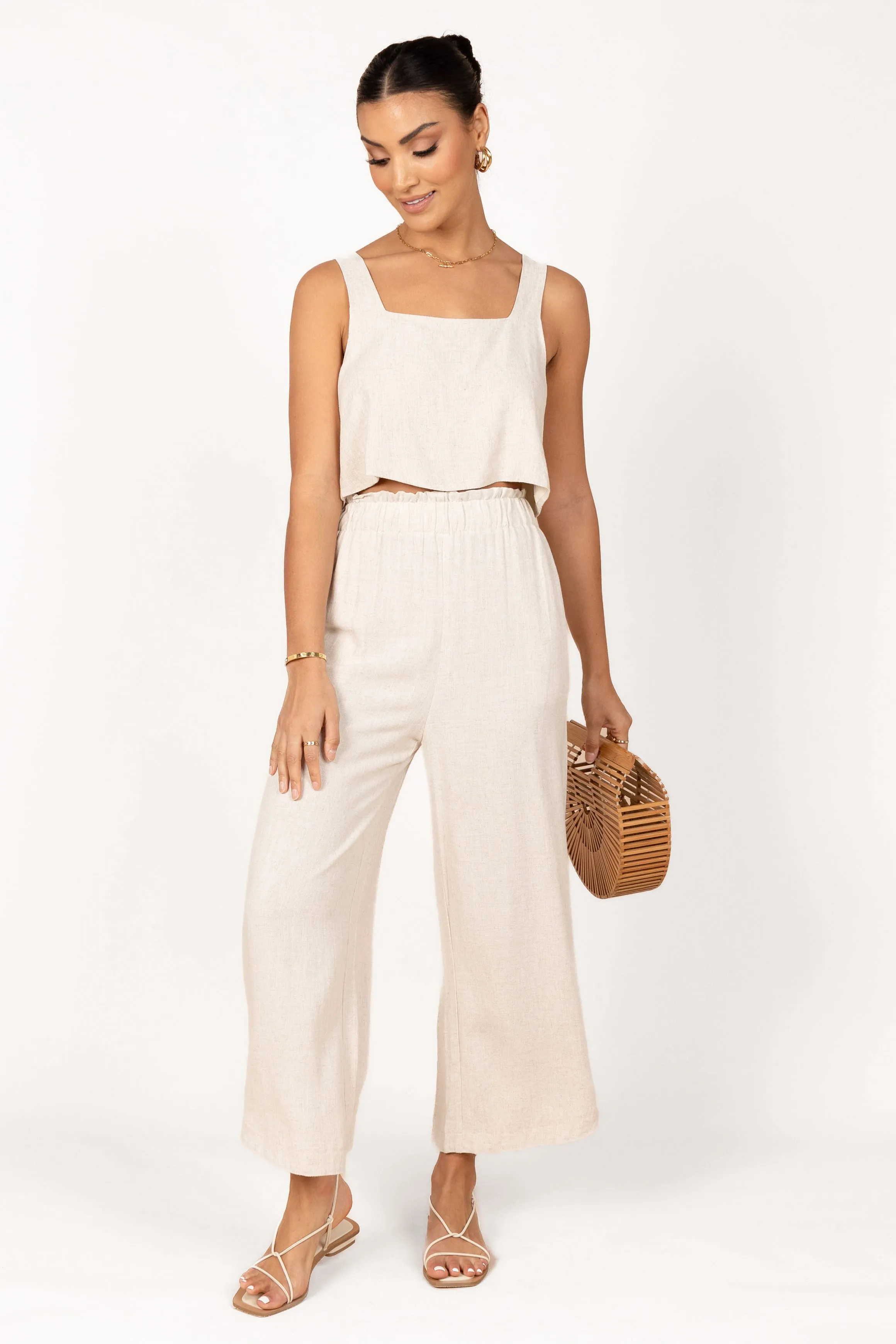 Eleanor High Waisted Pants - Beige sold by Petal & Pup product image thumbnail 3