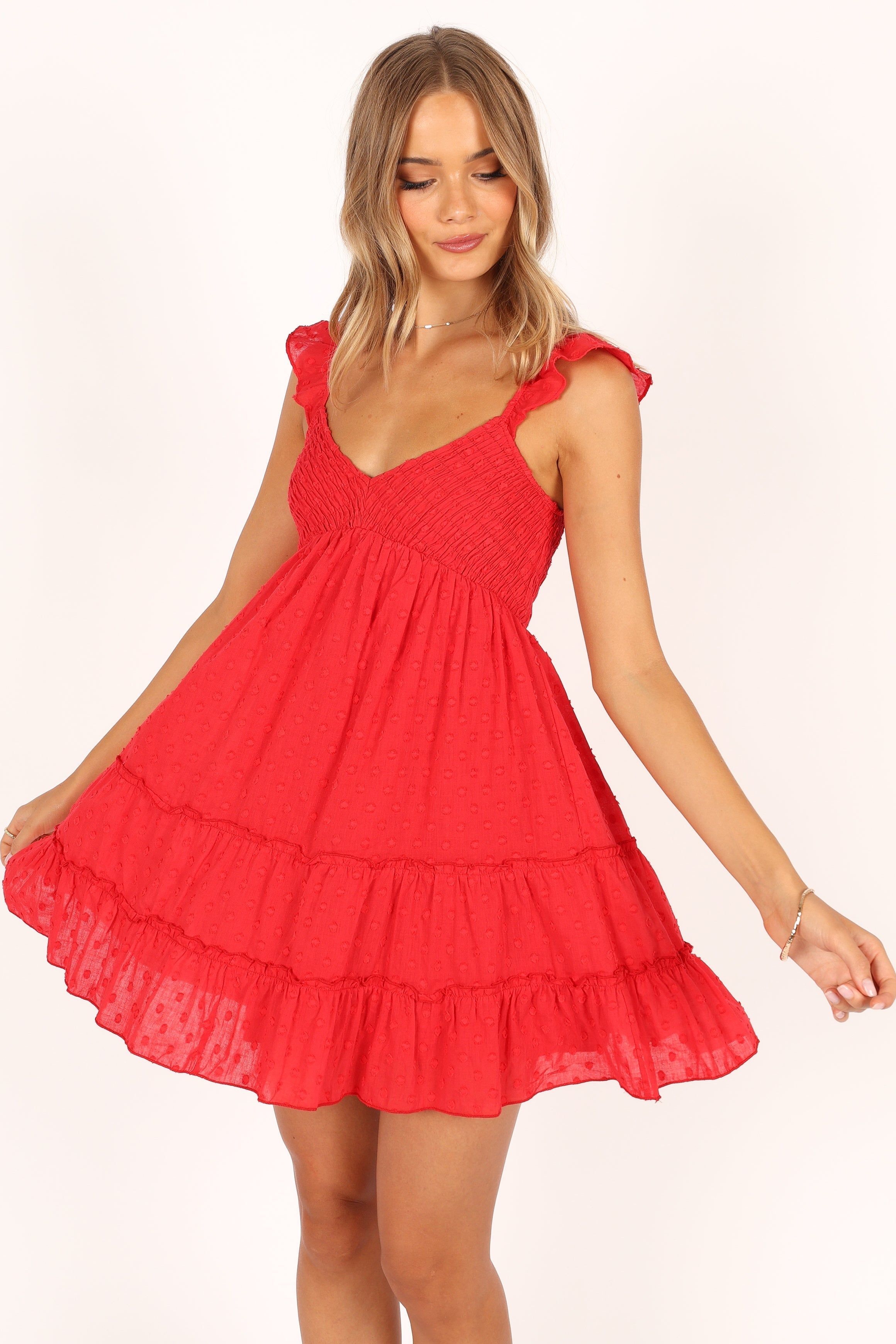 Demi Mini Dress - Red sold by Petal & Pup
