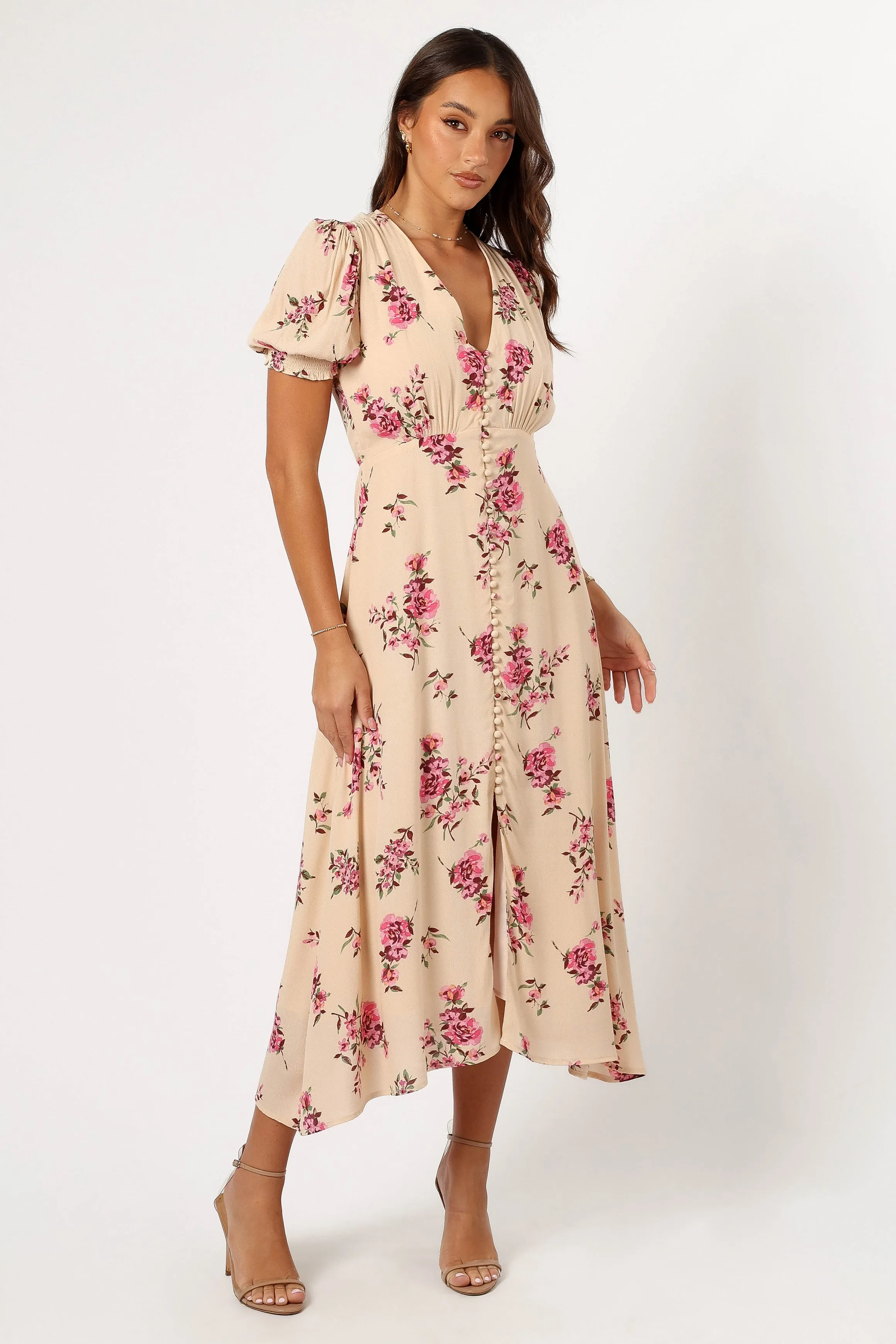 Logen Floral Midi Dress - Vanilla Rose sold by Petal & Pup product image thumbnail 5