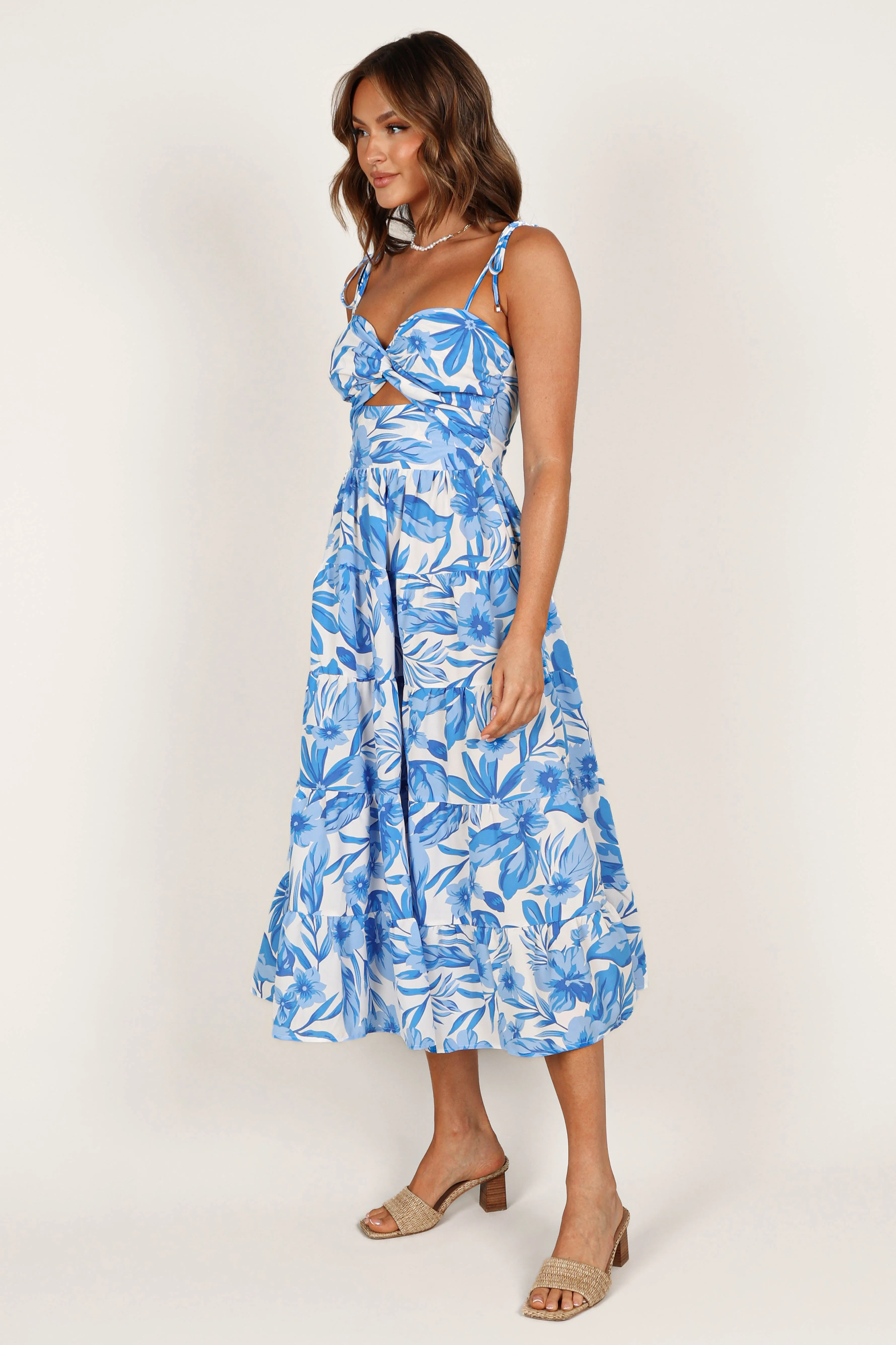 Rose Midi Dress - Blue/White sold by Petal & Pup product image thumbnail 3