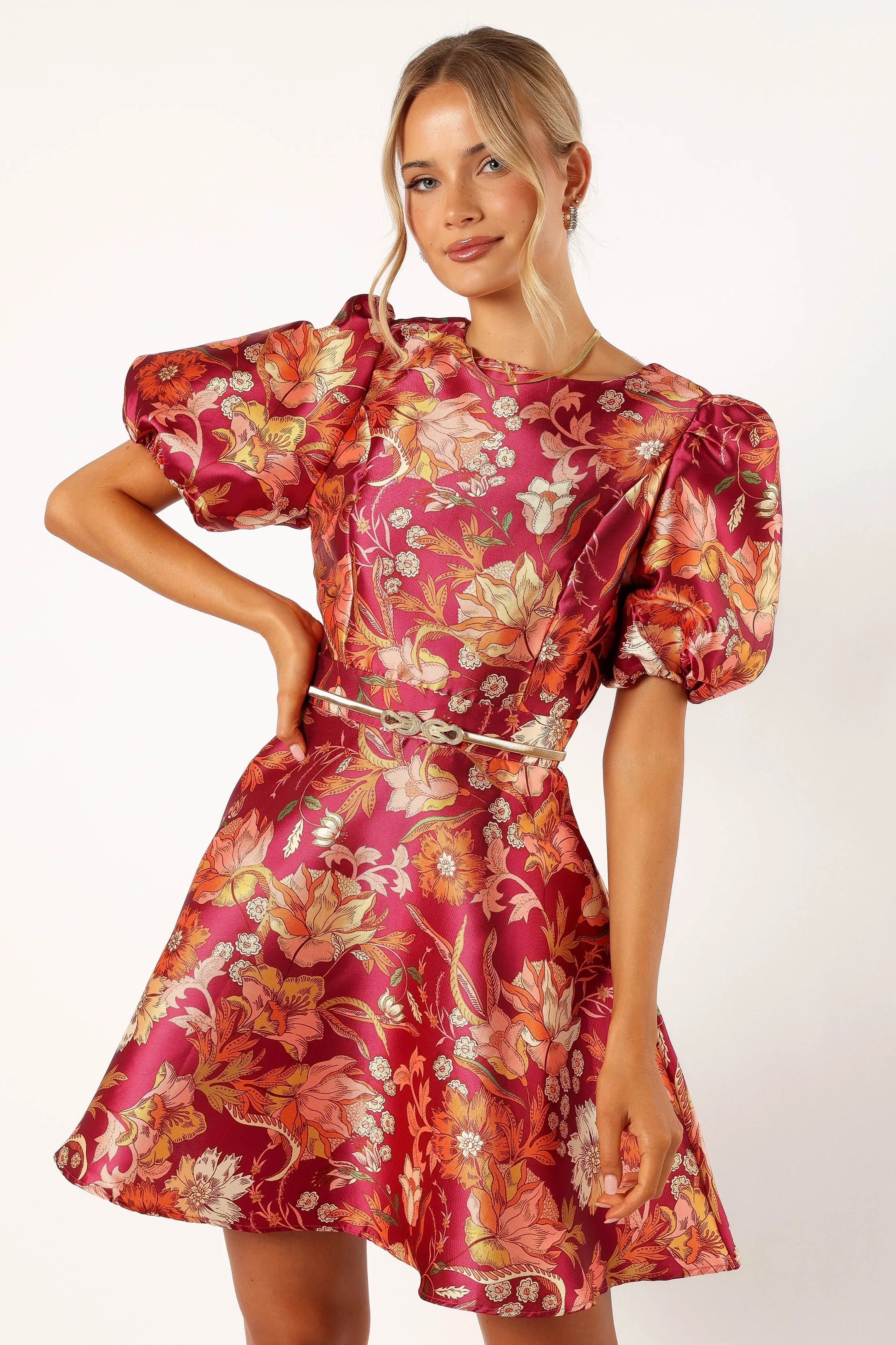 Grea Long Sleeve Mini Dress - Ruby Floral sold by Petal & Pup product image thumbnail 5