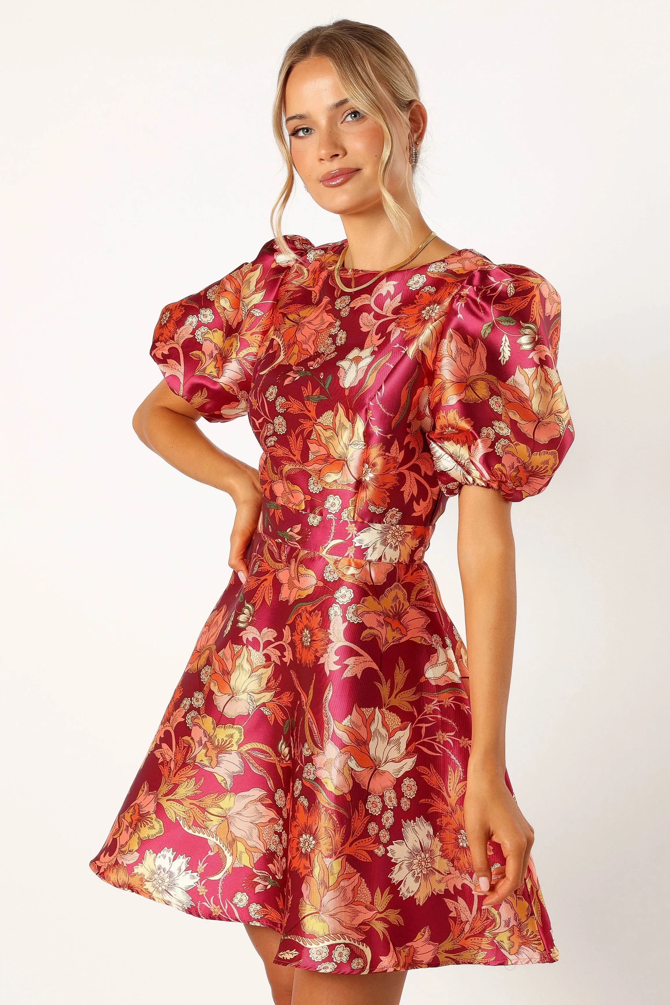Grea Long Sleeve Mini Dress - Ruby Floral sold by Petal & Pup product image thumbnail 2