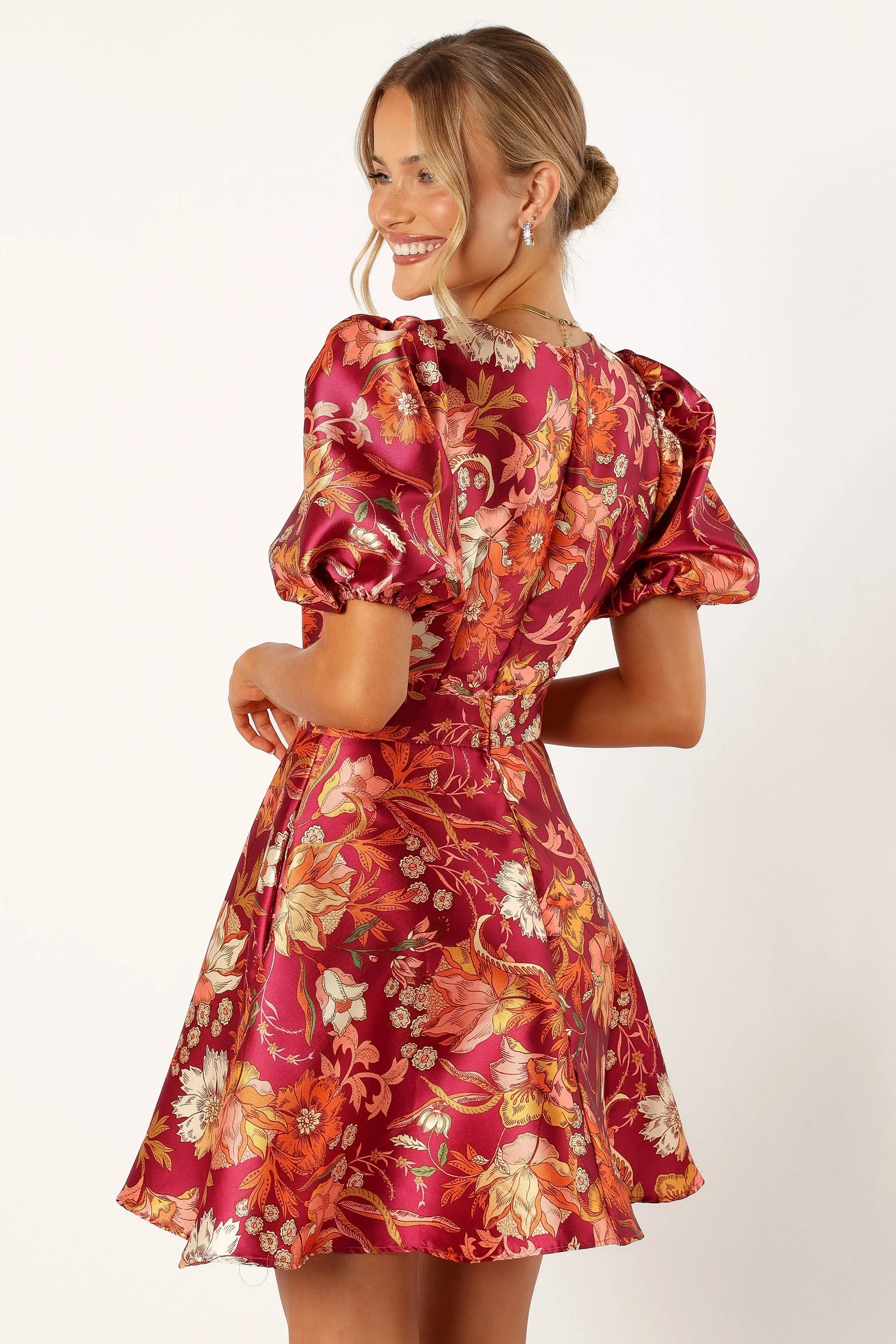 Grea Long Sleeve Mini Dress - Ruby Floral sold by Petal & Pup product image thumbnail 3