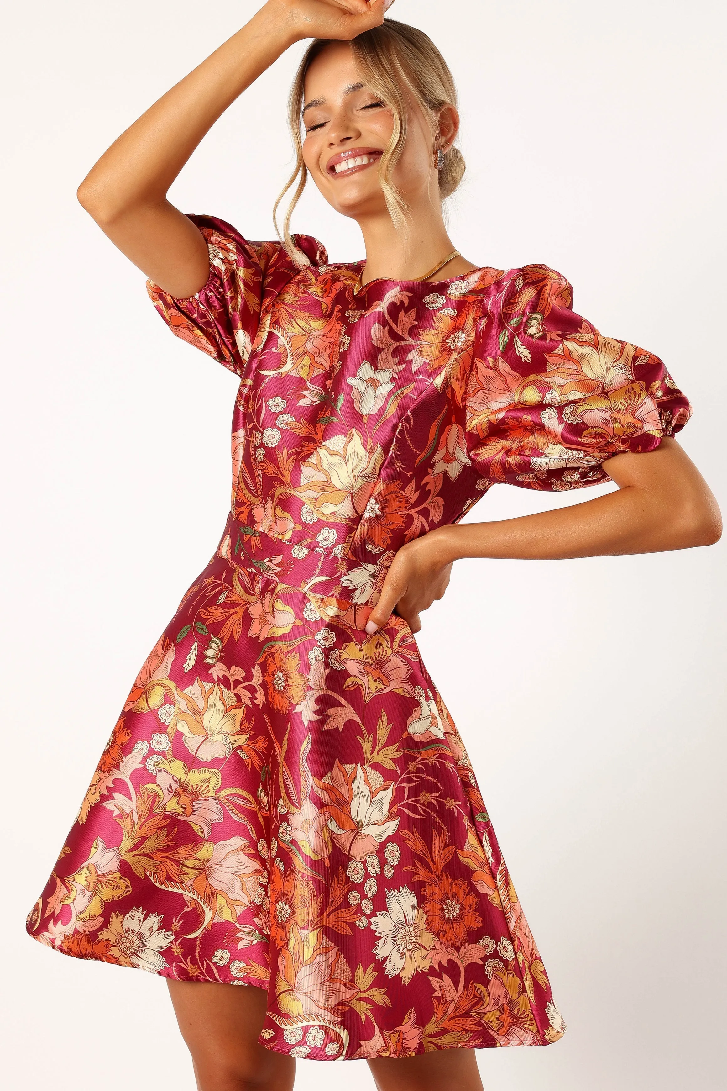 Grea Long Sleeve Mini Dress - Ruby Floral sold by Petal & Pup