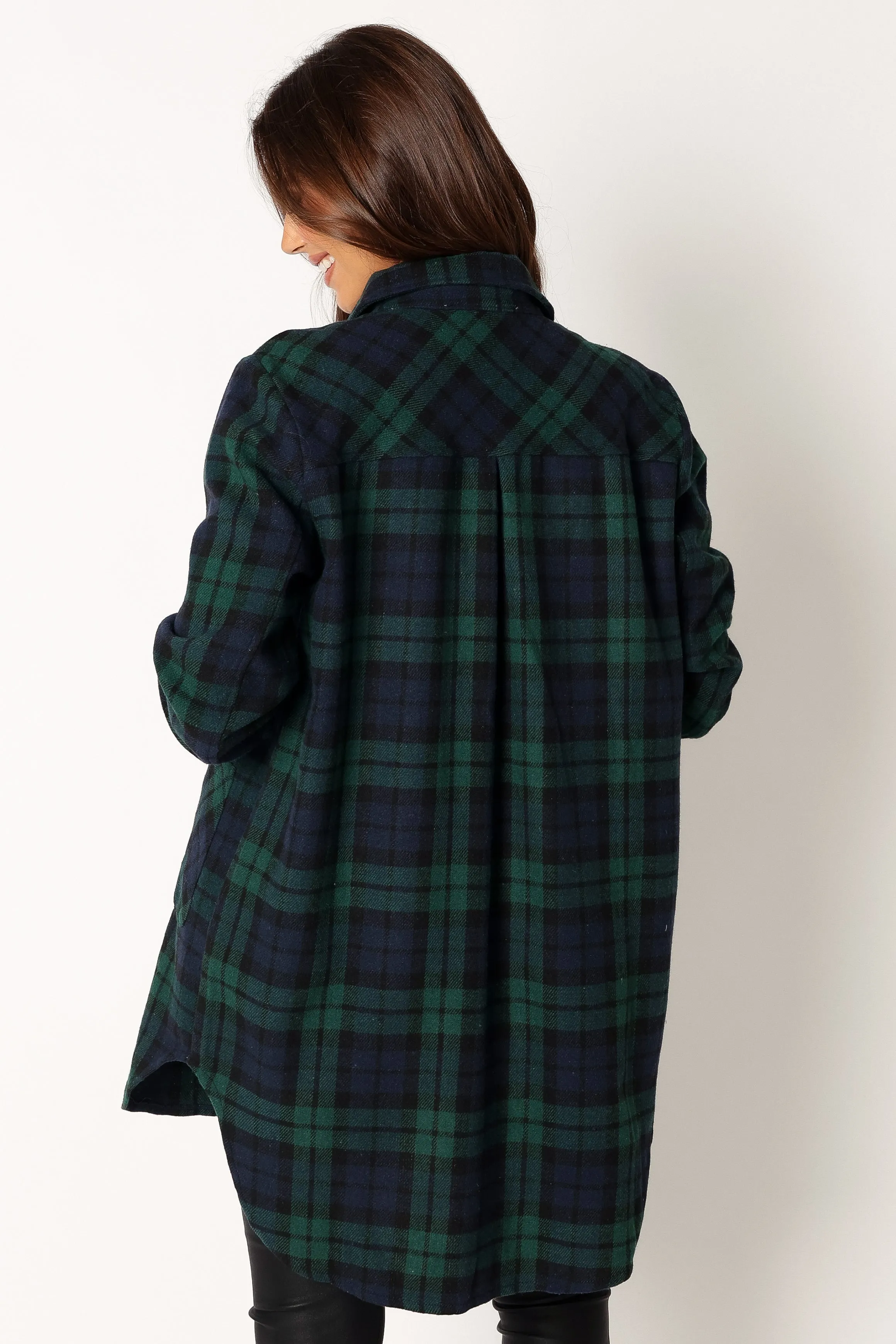Lilith Plaid Shacket - Hunter Green sold by Petal & Pup product image thumbnail 3