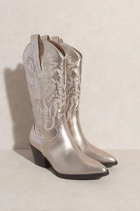 Amaya Cowboy Boot - Champagne sold by Petal & Pup product image thumbnail 2