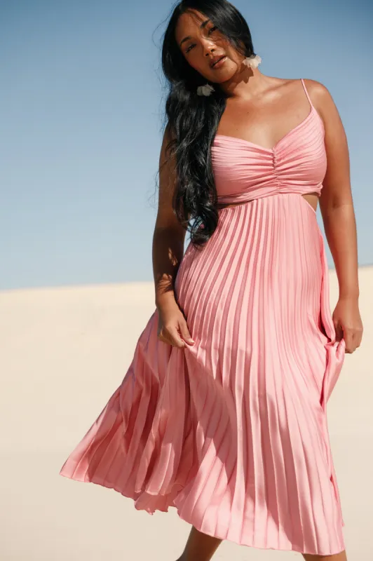 Niamh Midi Dress - Poppy Pink sold by Petal & Pup