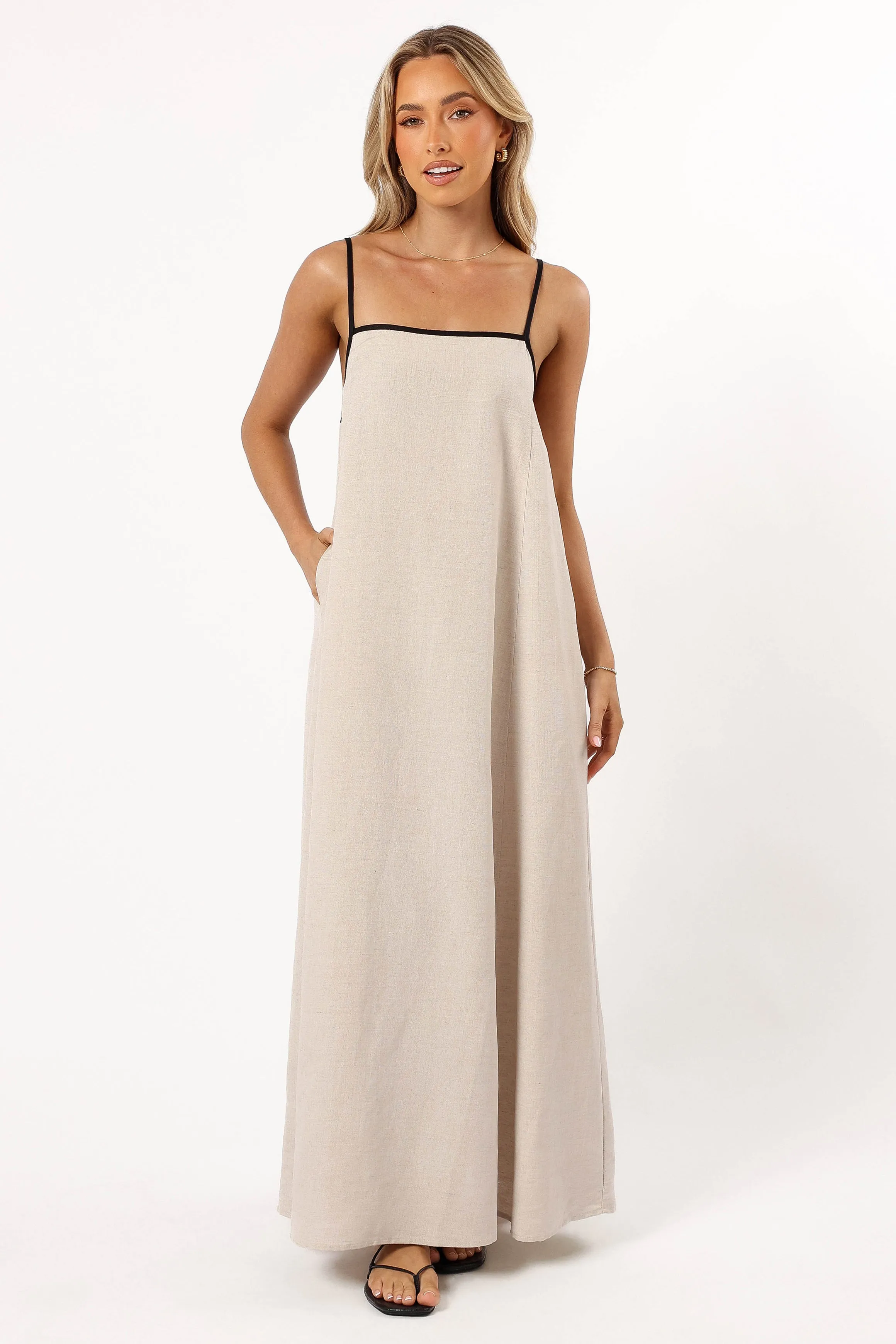 Elliana Maxi Dress - Beige sold by Petal & Pup