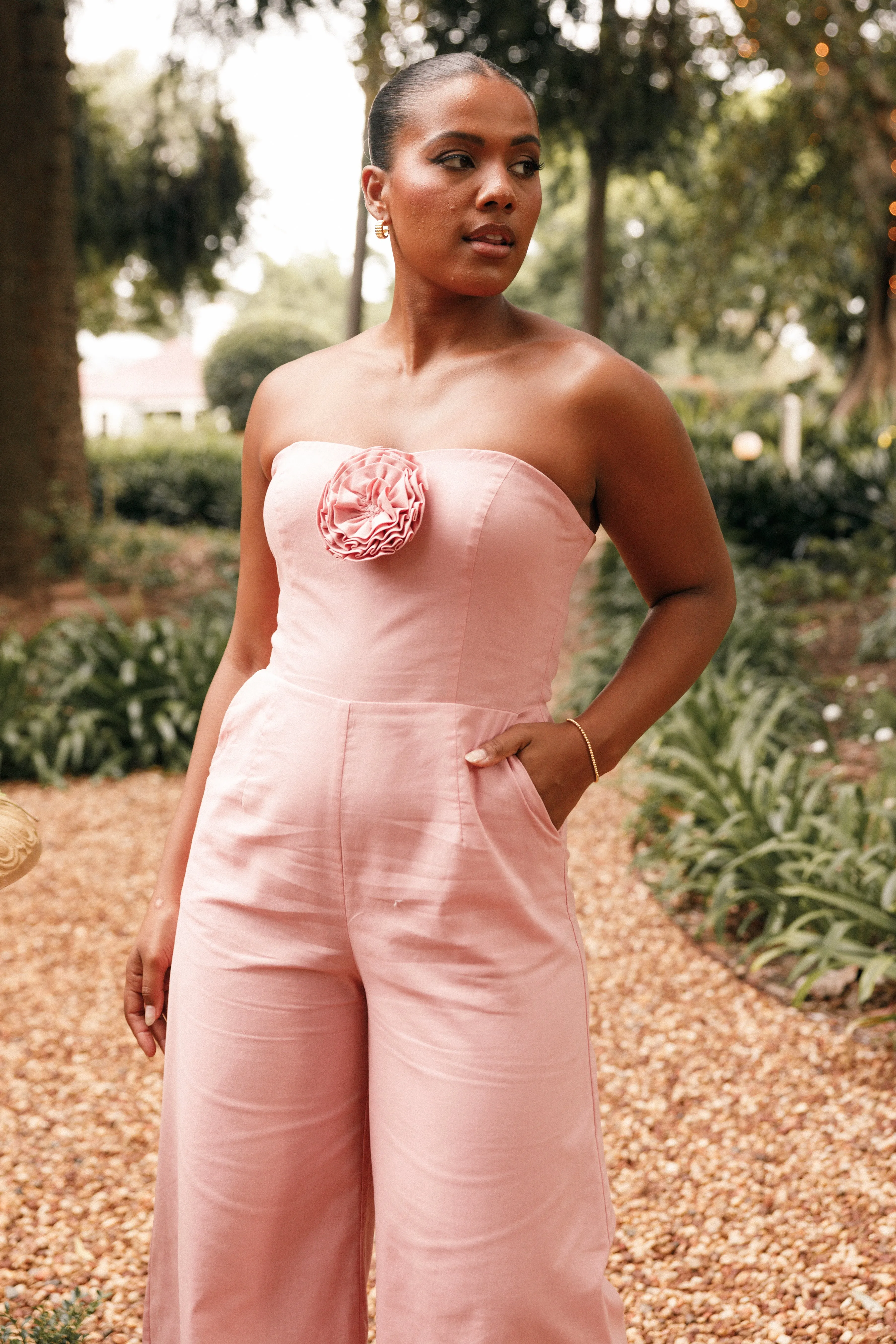 Daisy Strapless Jumpsuit - Dusty Rose sold by Petal & Pup product image thumbnail 4