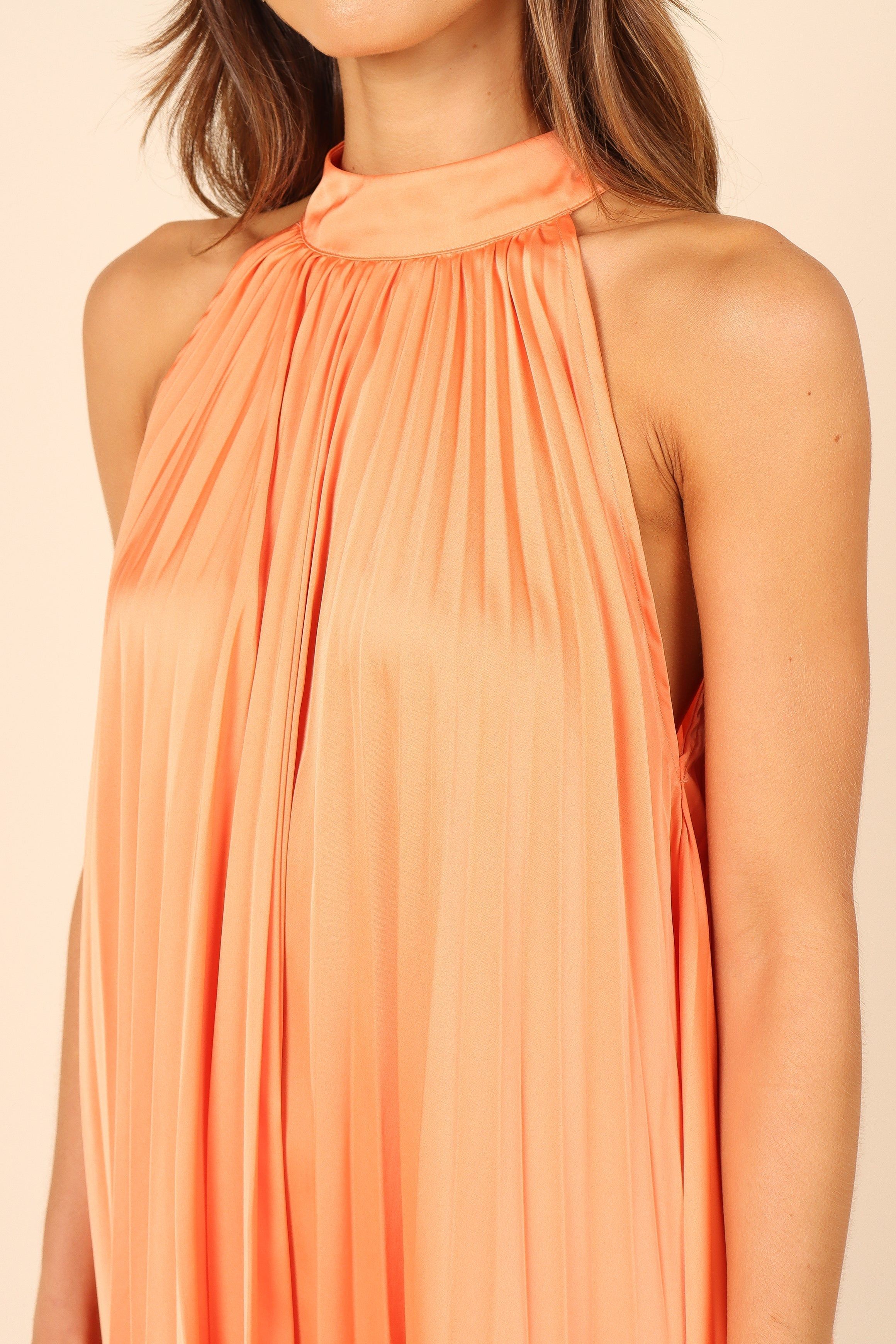 Ginnee Pleated Mini Dress - Orange sold by Petal & Pup product image thumbnail 8