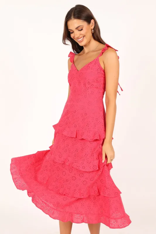 Lillian Midi Dress - Pink sold by Petal & Pup