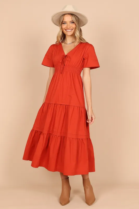 Madelyn Tiered Maxi Dress - Red sold by Petal & Pup