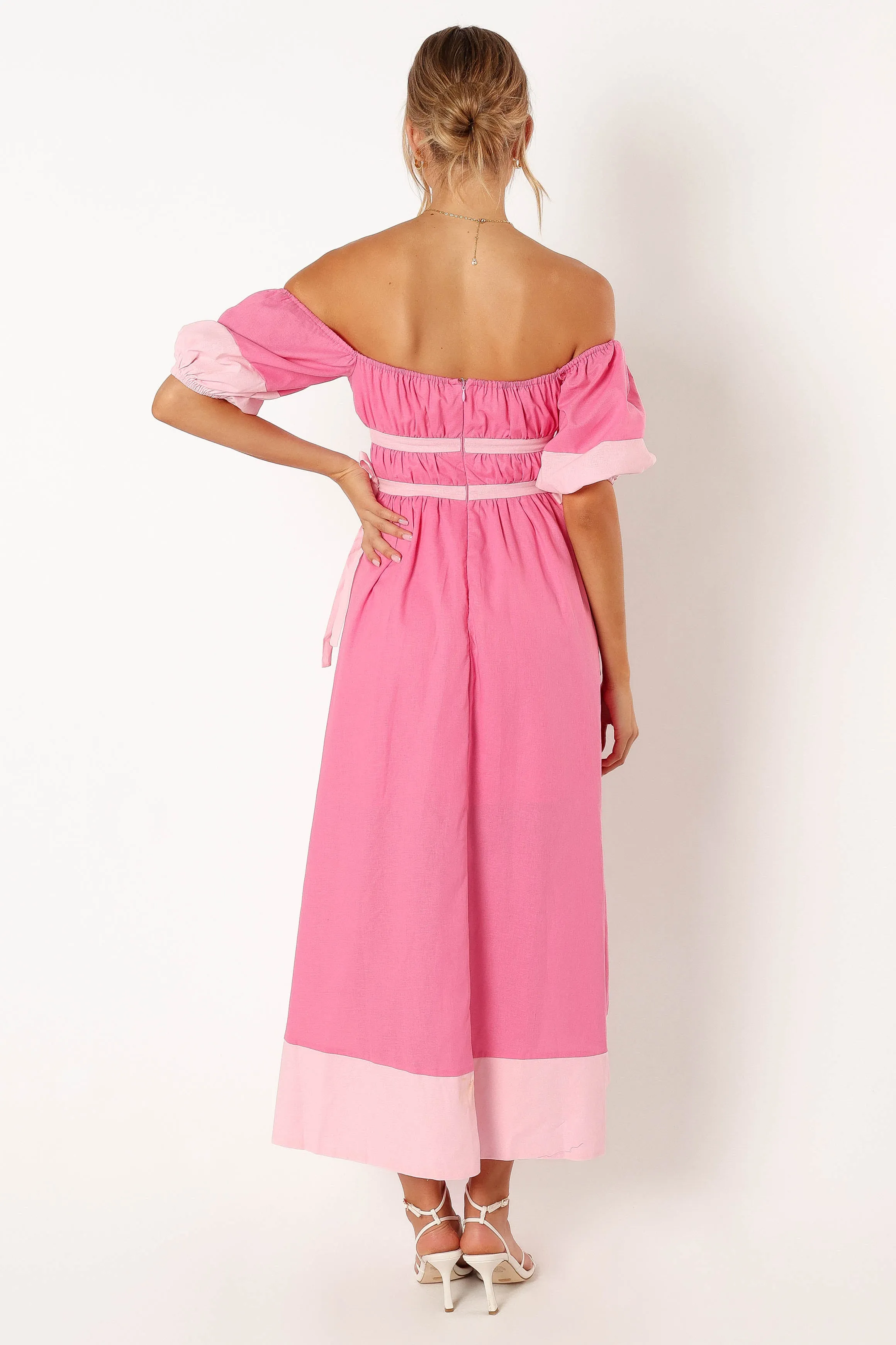 Tailor Off Shoulder Midi Dress - Pink sold by Petal & Pup product image thumbnail 5
