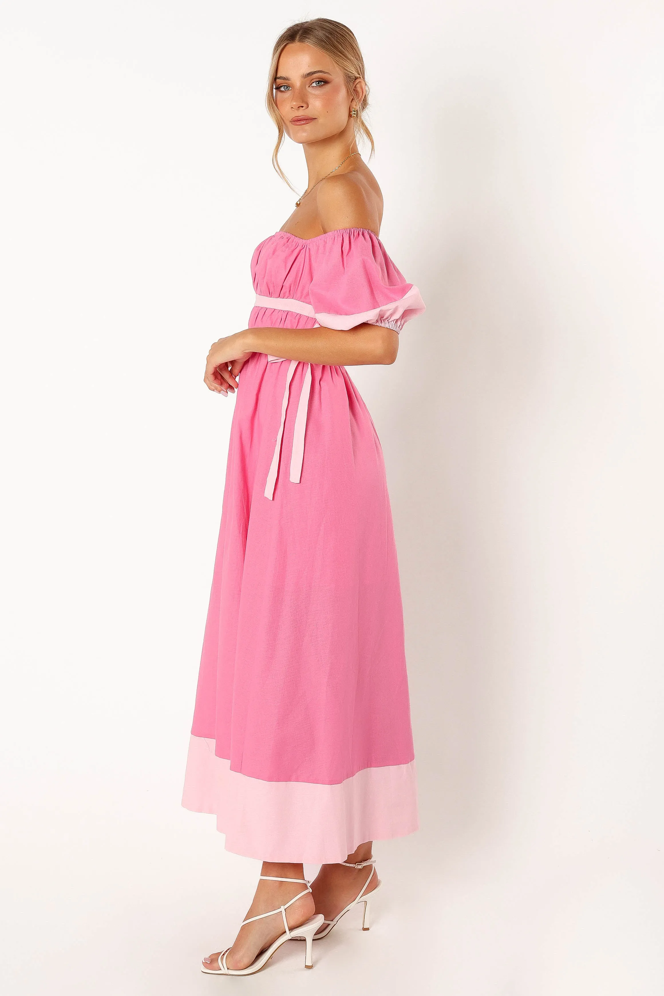 Tailor Off Shoulder Midi Dress - Pink sold by Petal & Pup product image thumbnail 4